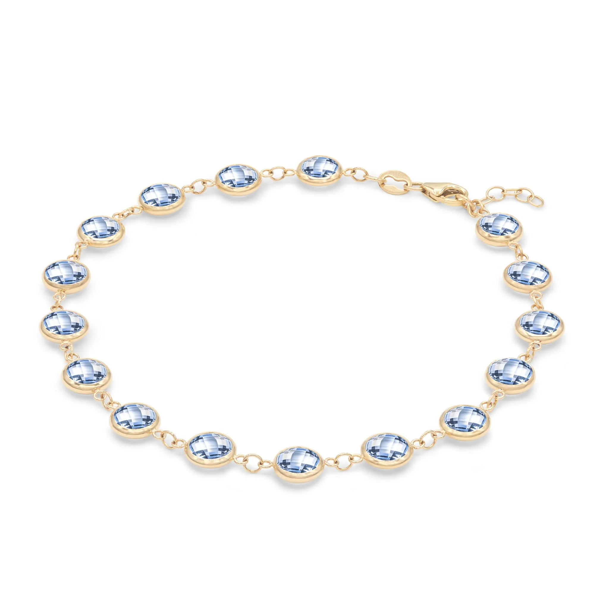 Newport Grand Aquamarine Bracelet in 14k Gold (March) - Image 5