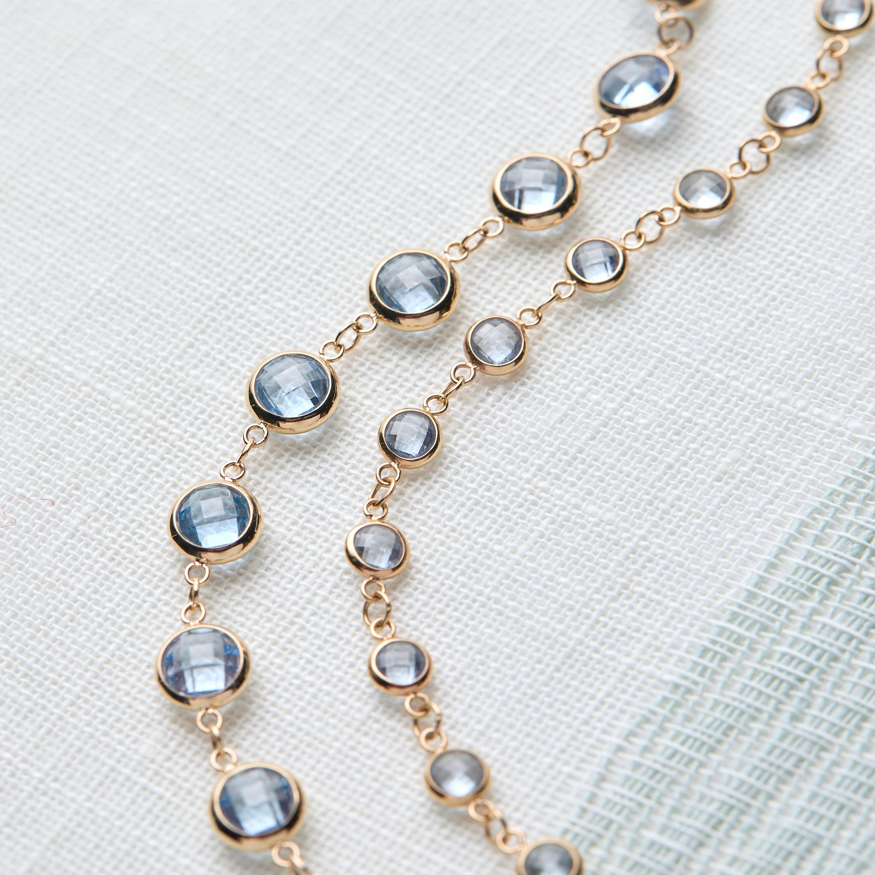 Newport Grand Aquamarine Bracelet in 14k Gold (March) - Image 7