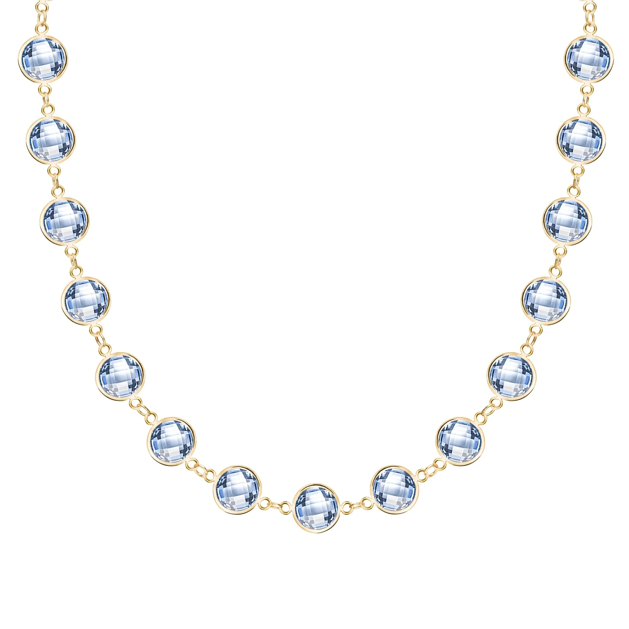 Newport Grand Aquamarine Necklace in 14k Gold (March)