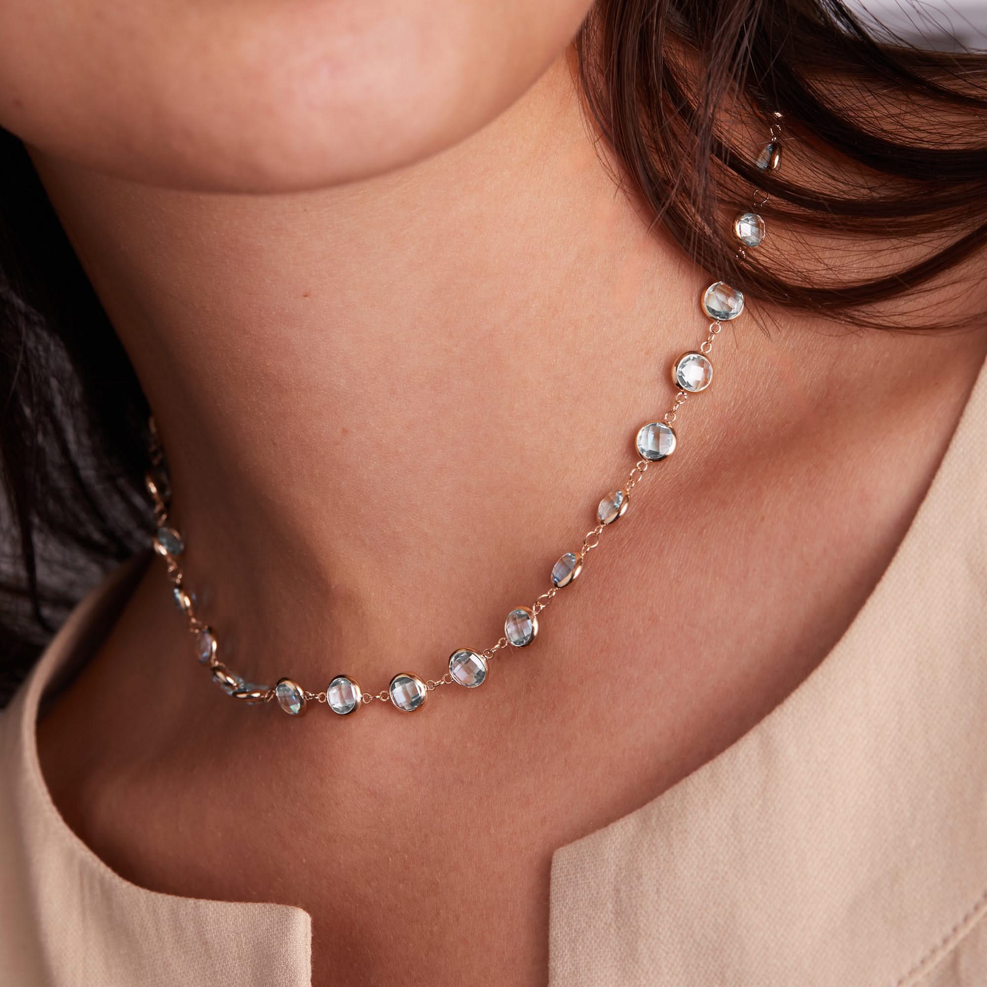 Newport Grand Aquamarine Necklace in 14k Gold (March) - Image 9