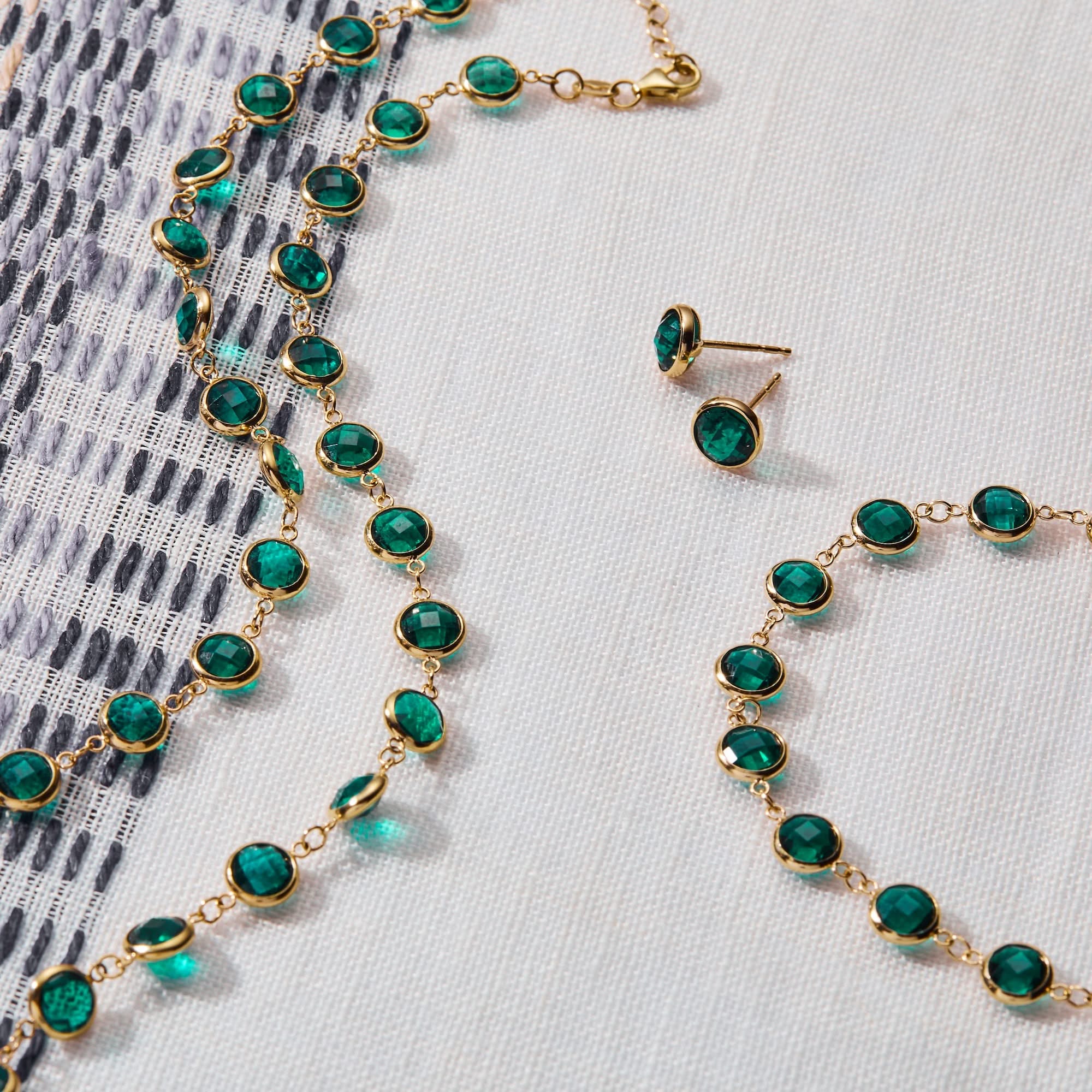 Newport Grand Emerald Bracelet in 14k Gold (May) - Image 6