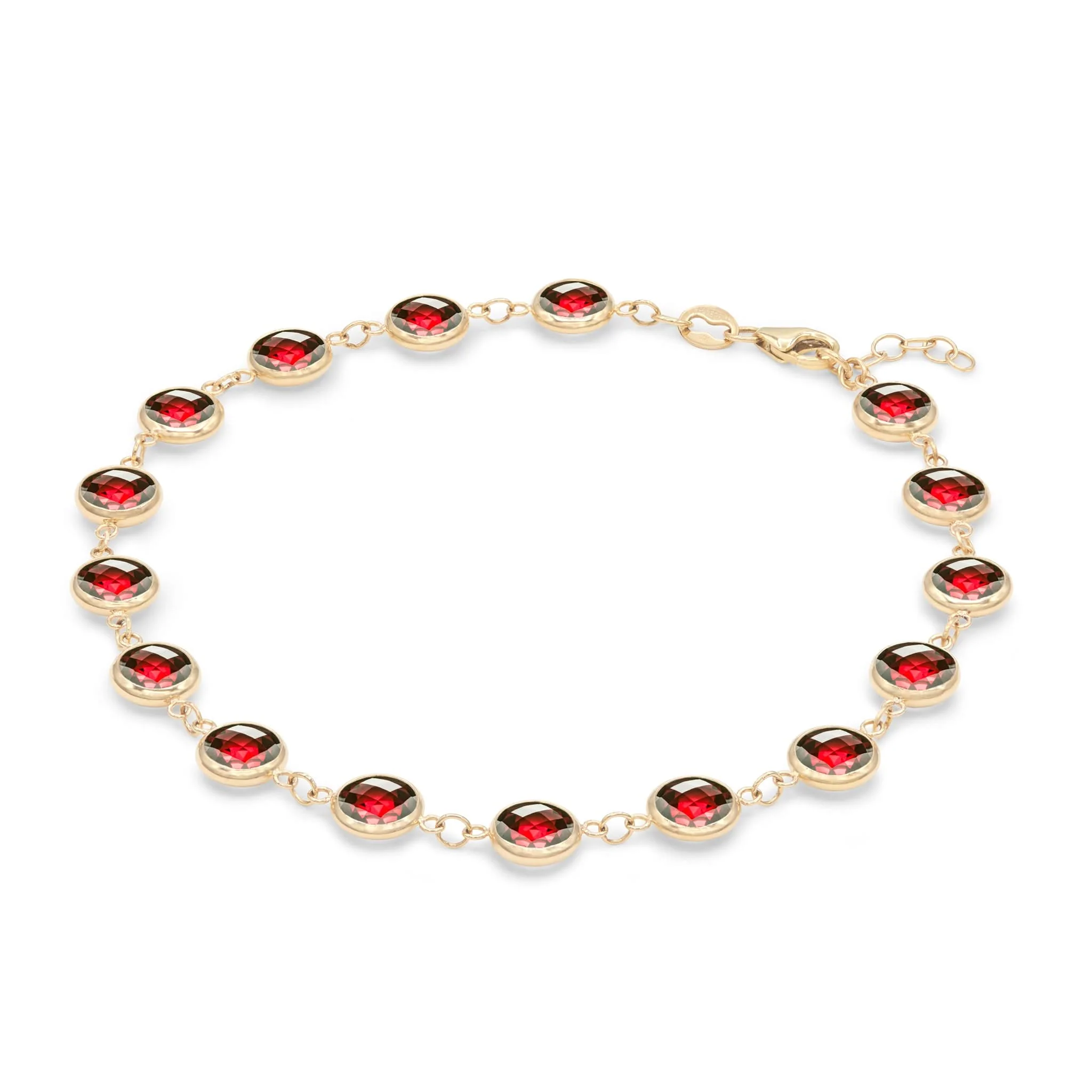 Newport Grand Garnet Bracelet in 14k Gold (January) - Image 5