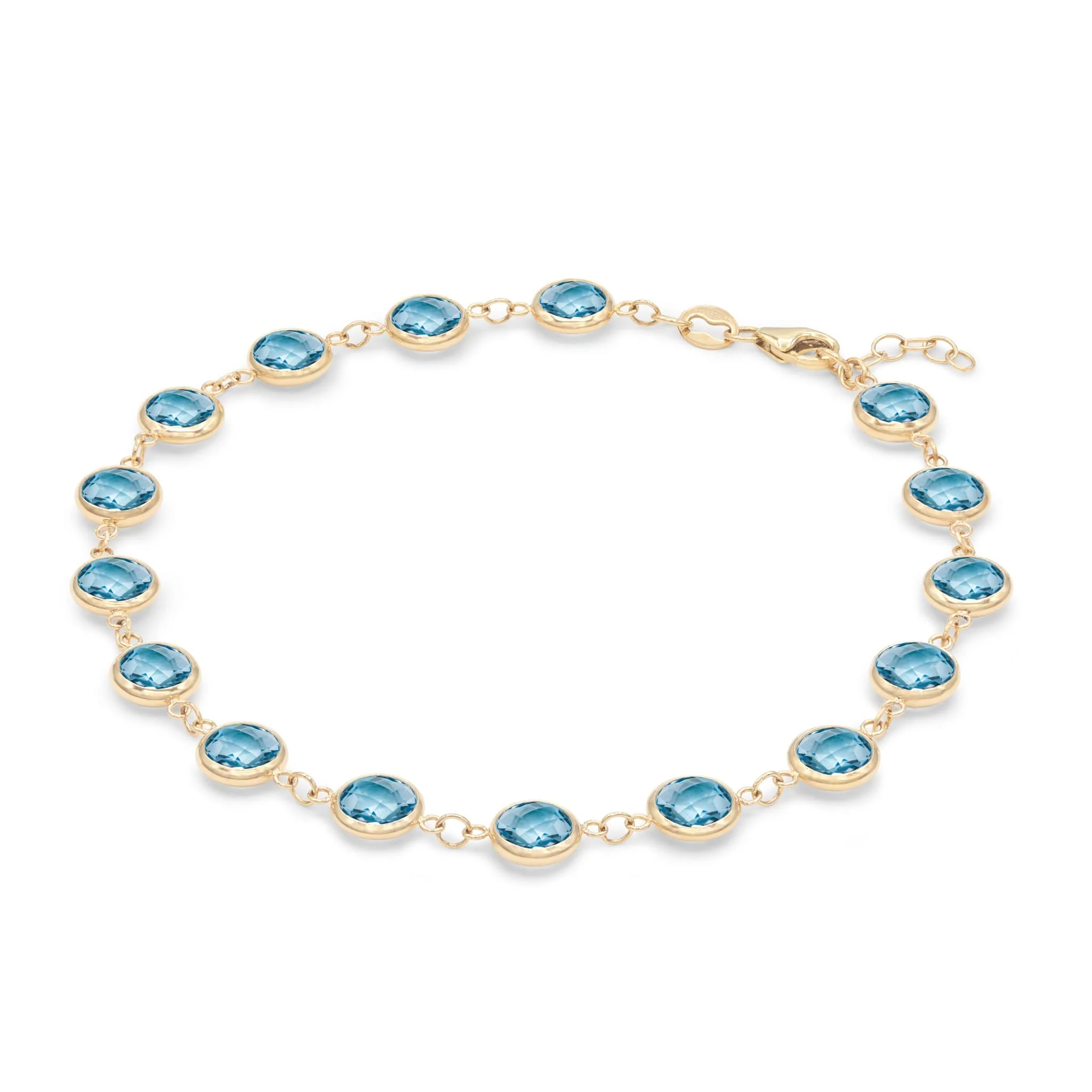 Newport Grand Nantucket Blue Topaz Bracelet in 14k Gold (December) - Image 5