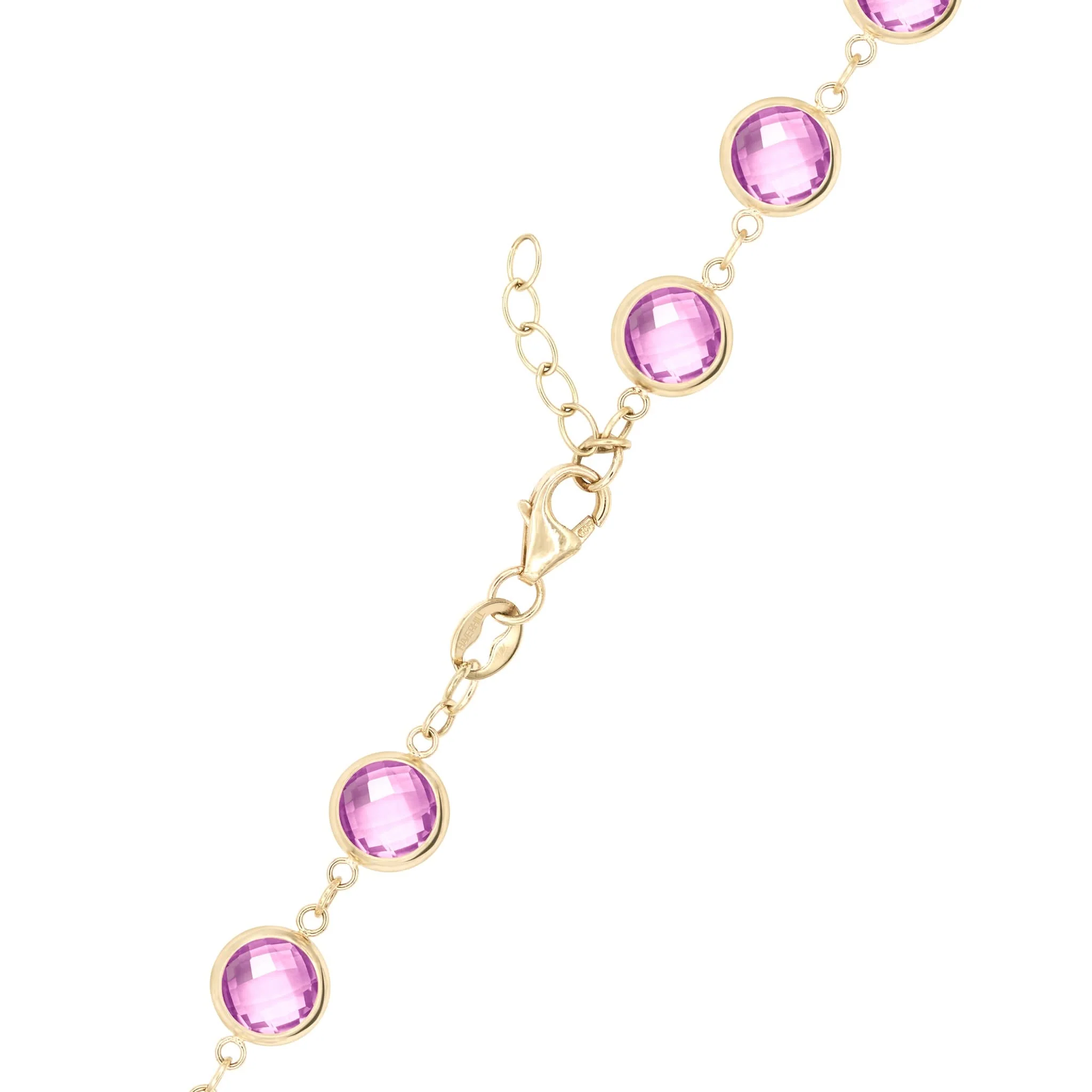 Newport Grand Pink Sapphire Bracelet in 14k Gold (October) - Image 4
