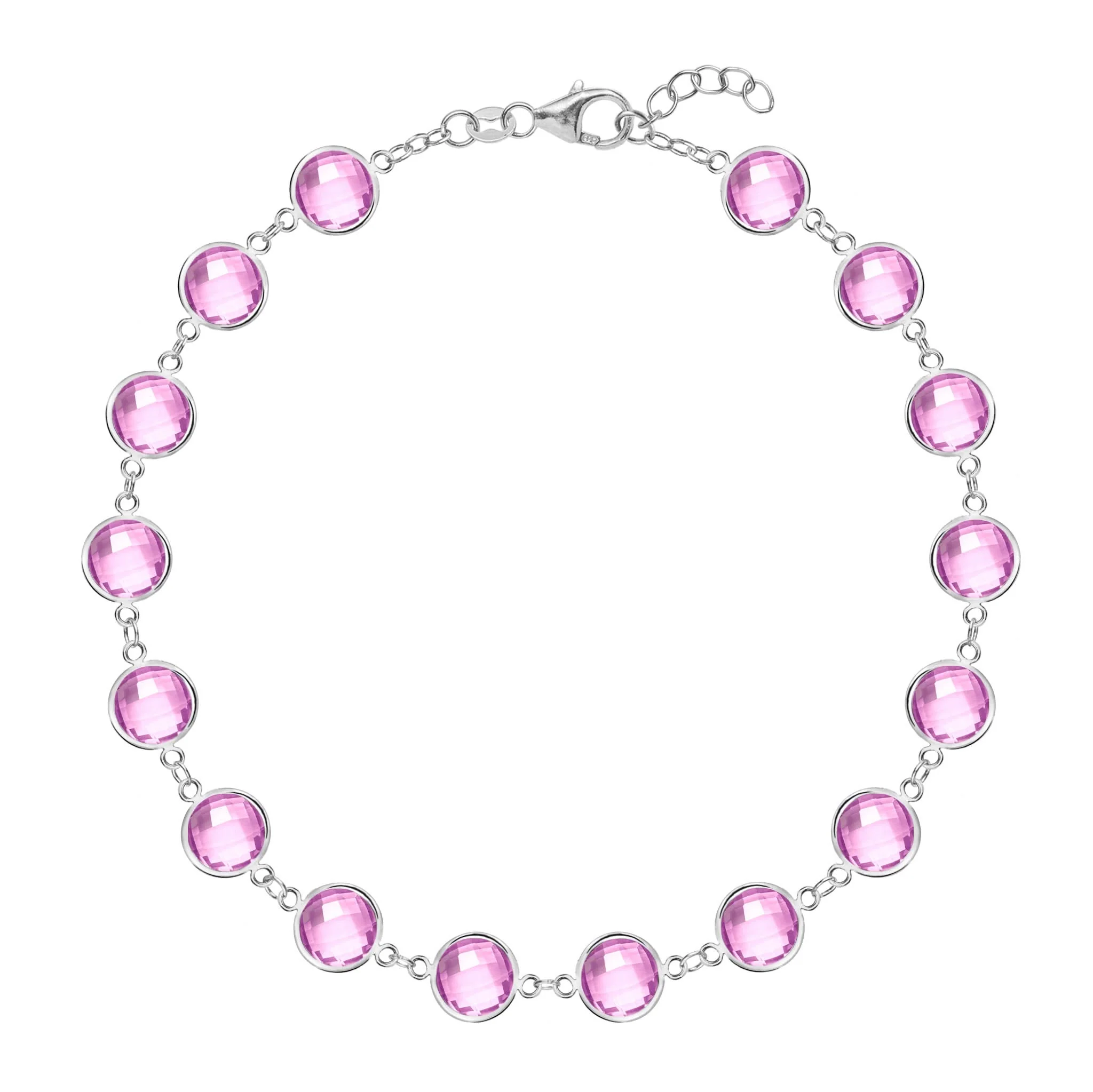 Newport Grand Pink Sapphire Bracelet in 14k Gold (October) - Image 8