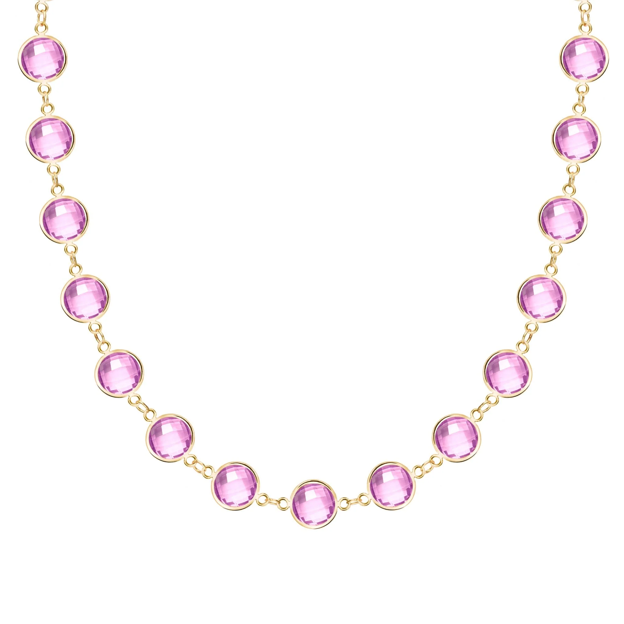 Newport Grand Pink Sapphire Necklace in 14k Gold (October)