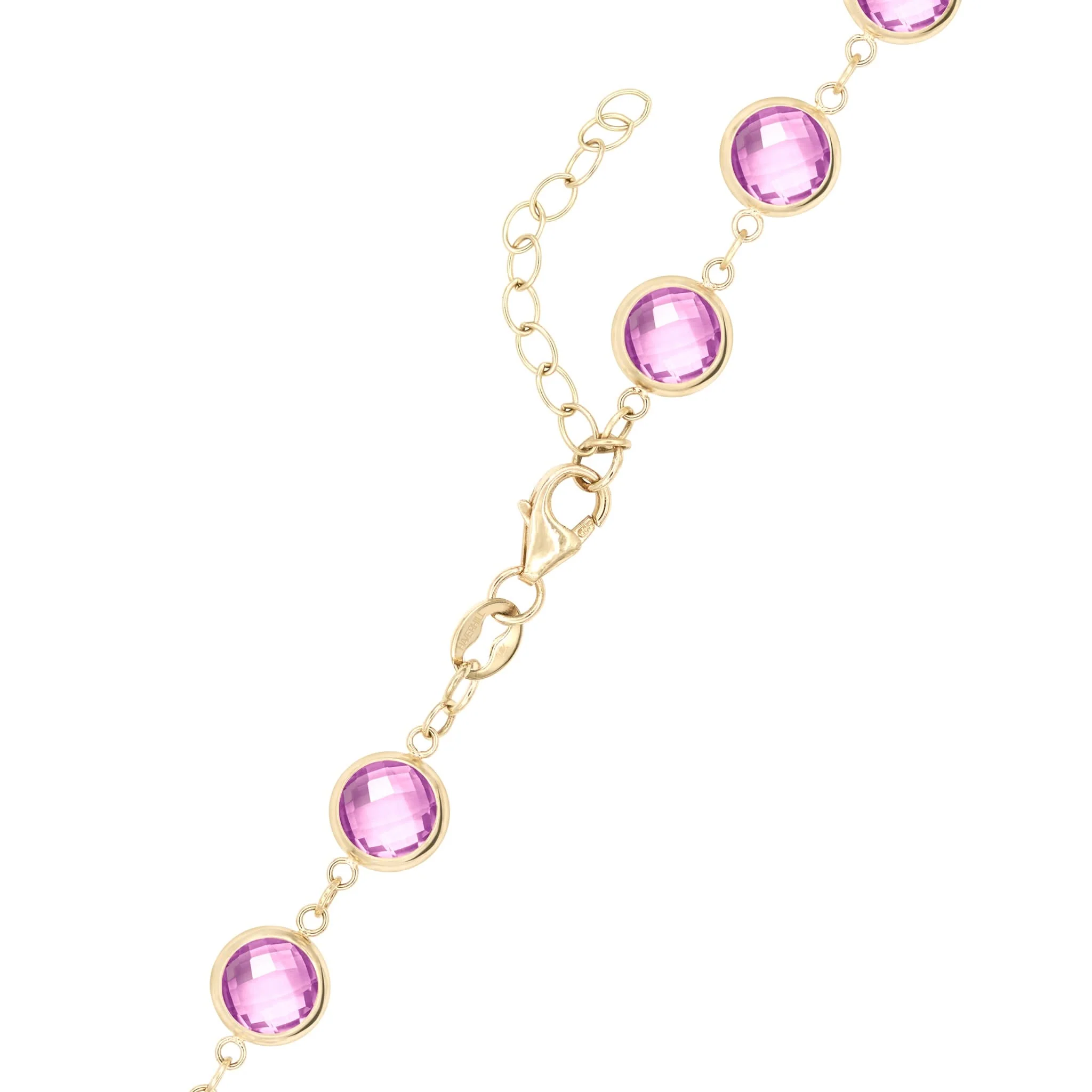Newport Grand Pink Sapphire Necklace in 14k Gold (October) - Image 4
