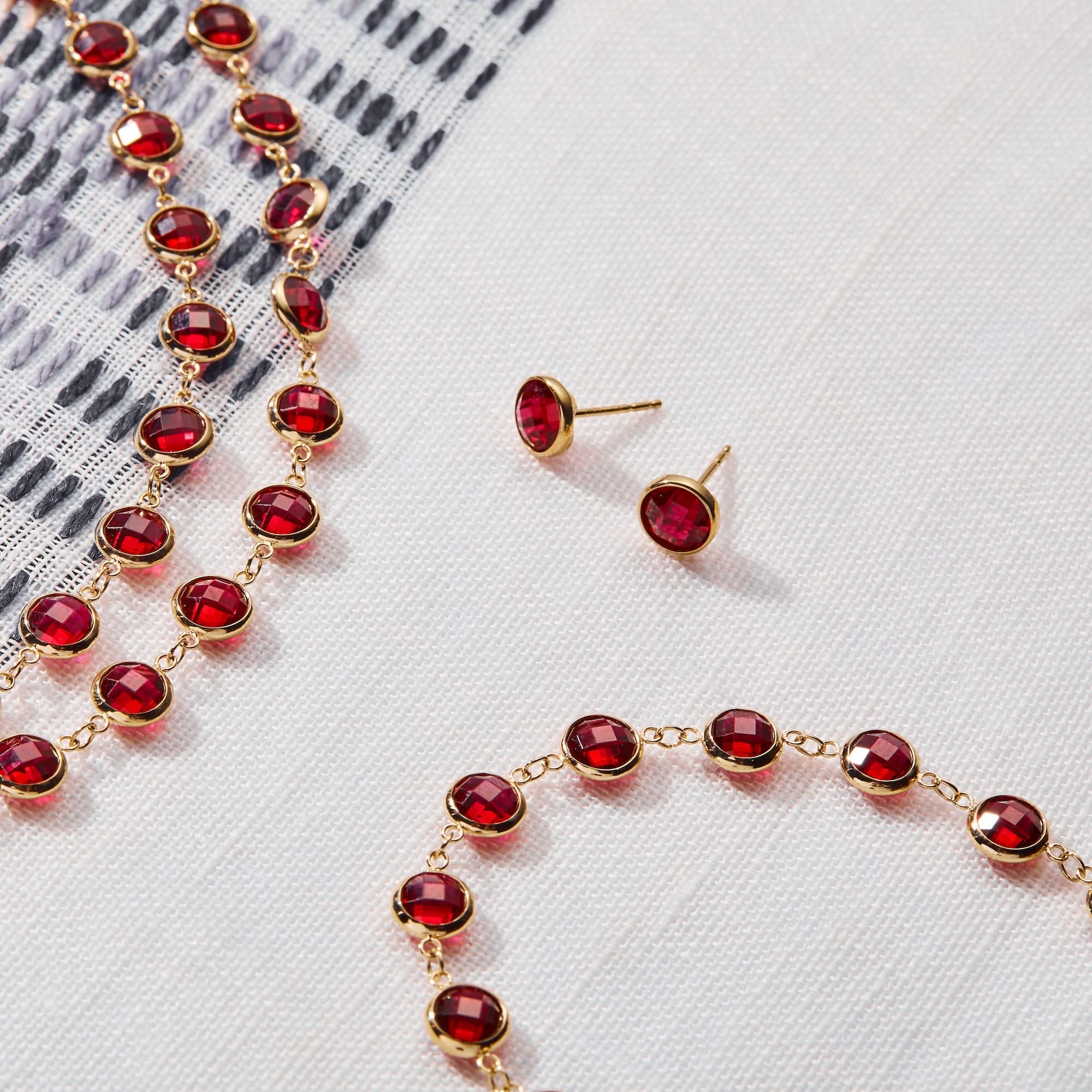 Newport Grand Ruby Bracelet in 14k Gold (July) - Image 6