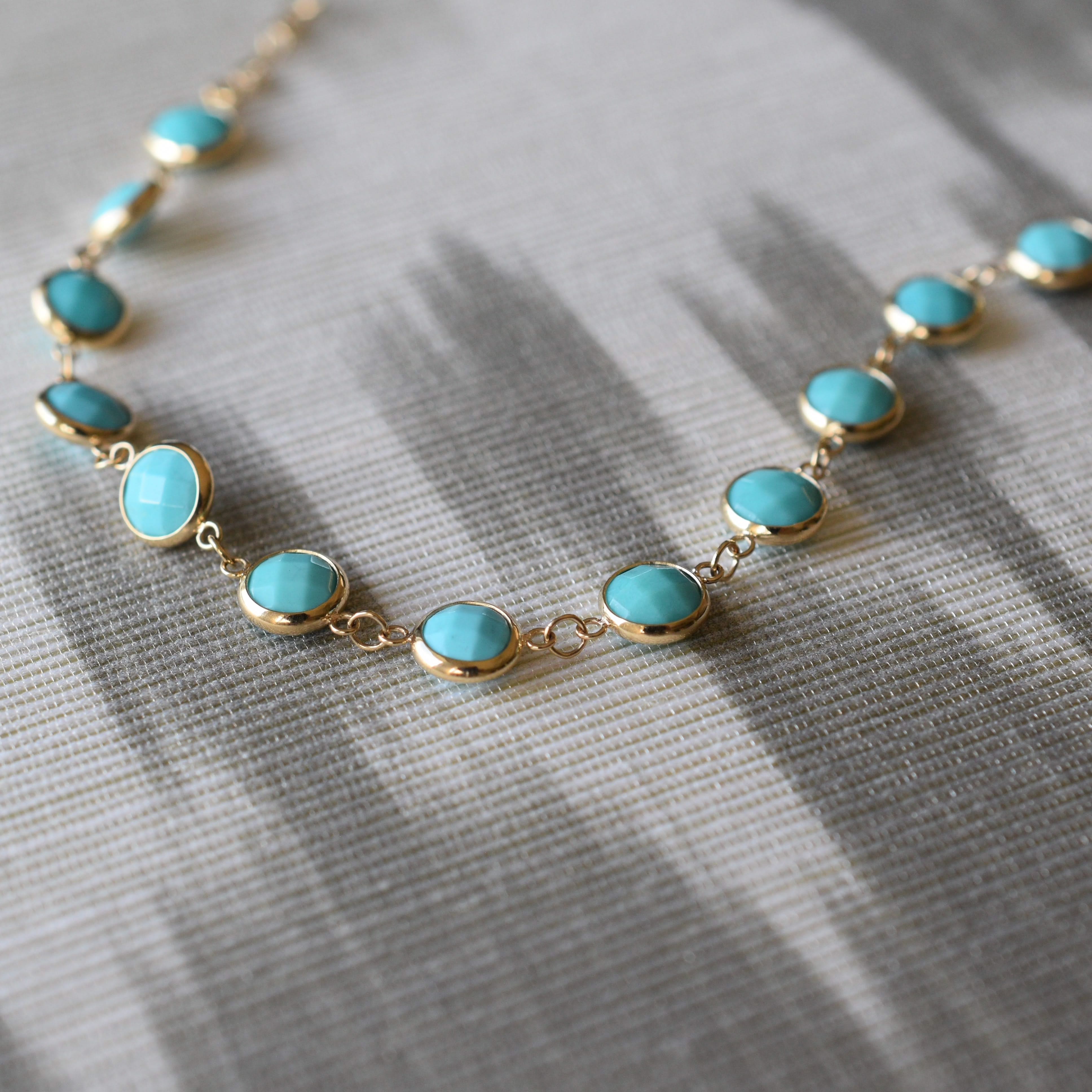 Newport Grand Turquoise Bracelet in 14k Gold (December) - Image 9
