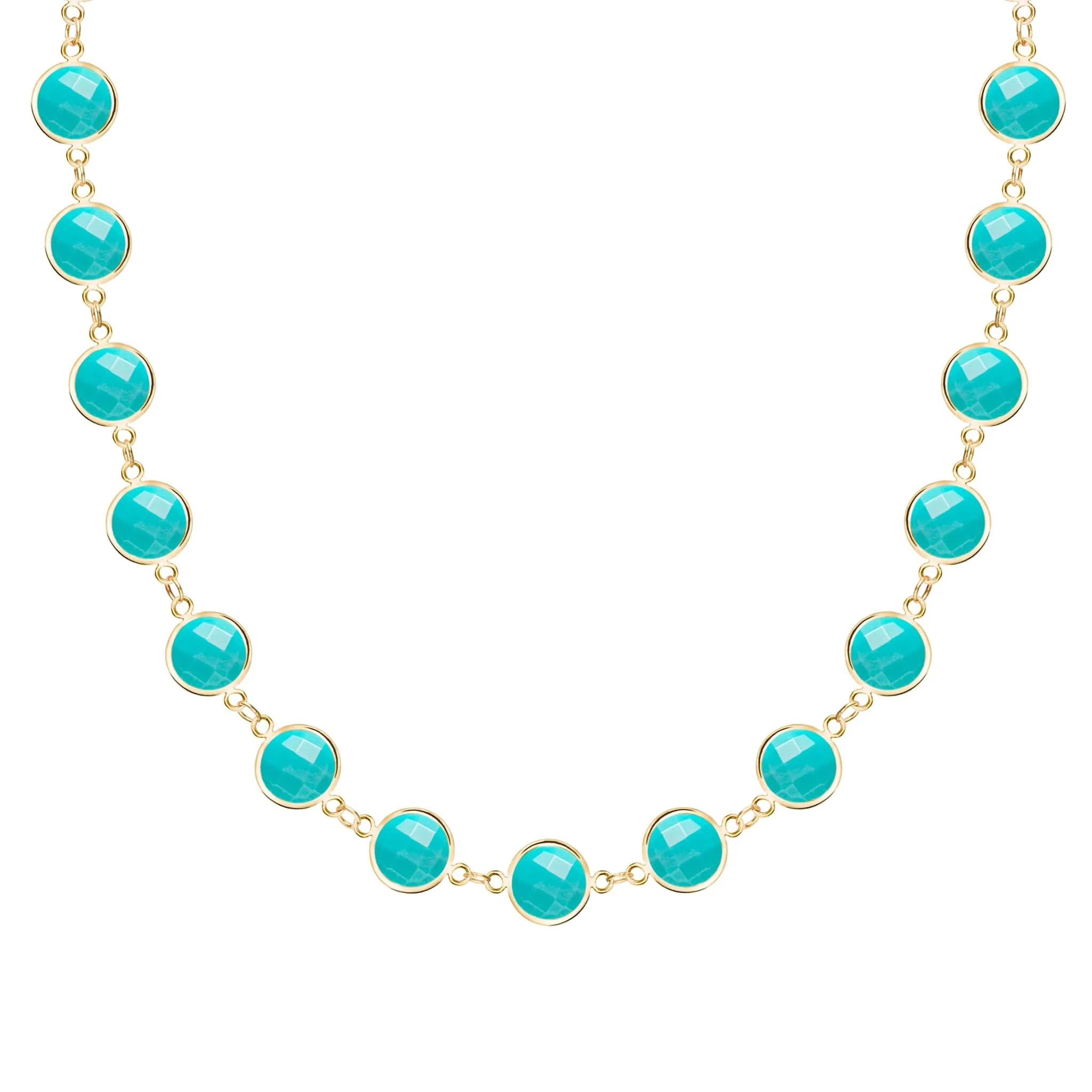 Newport Grand Turquoise Necklace in 14k Gold (December)