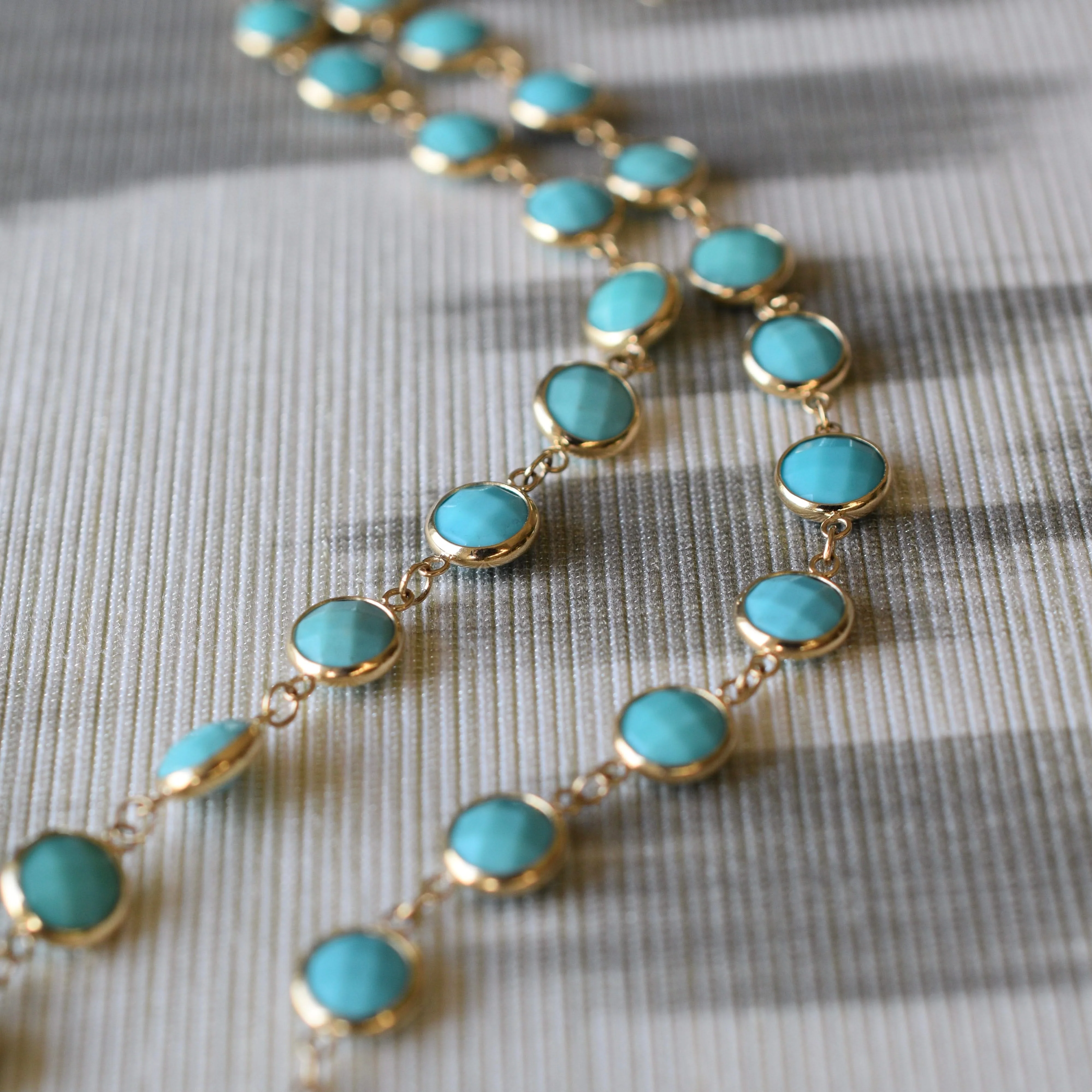Newport Grand Turquoise Necklace in 14k Gold (December) - Image 10