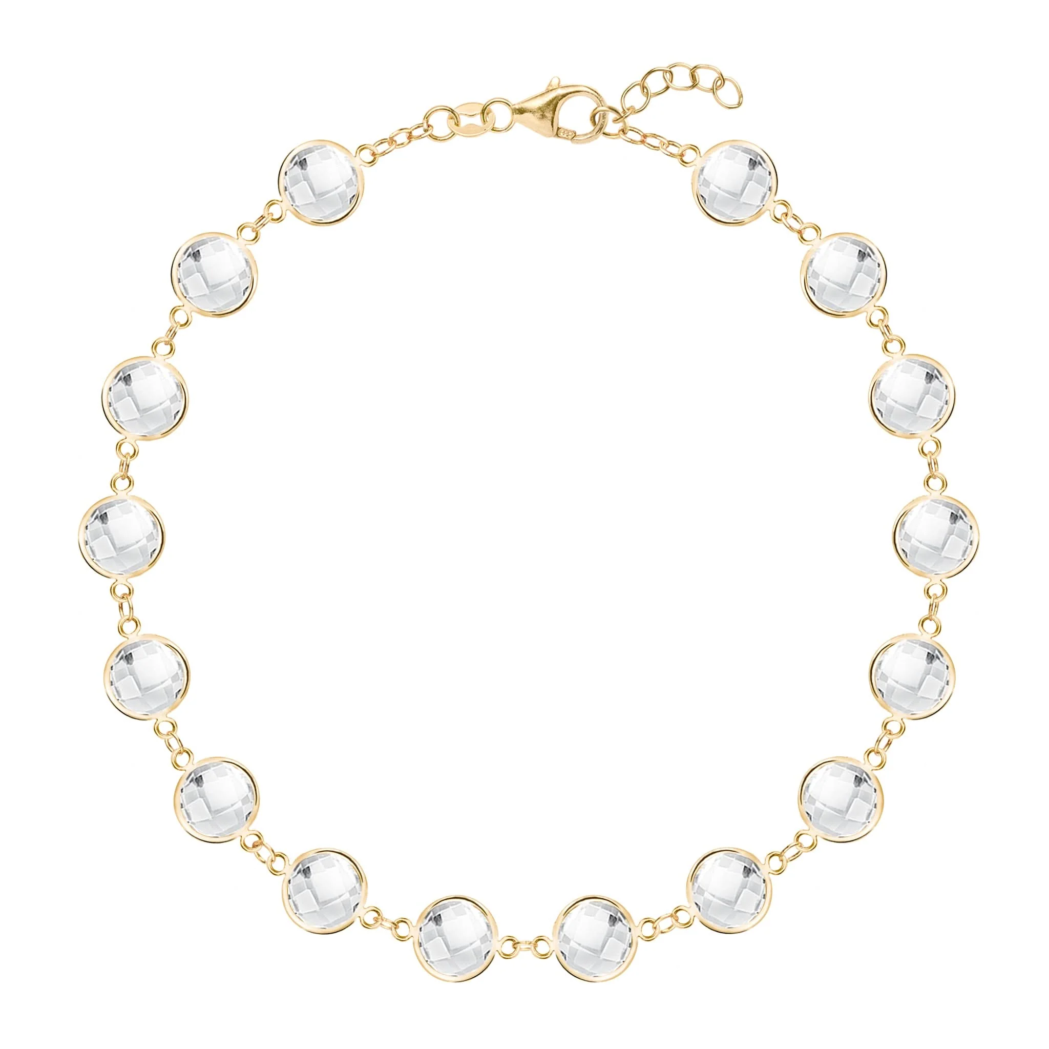 Newport Grand White Topaz Bracelet in 14k Gold (April)