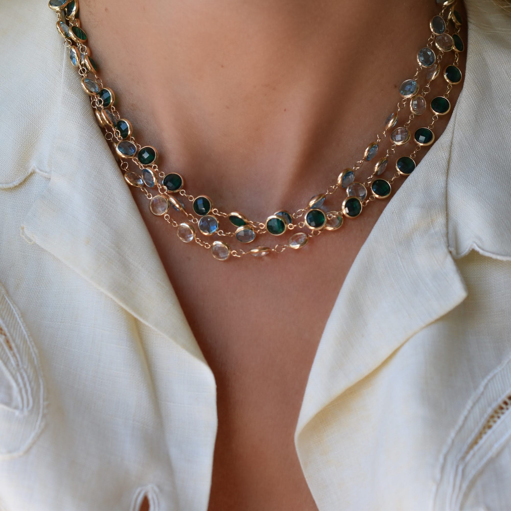Newport Grand White Topaz Necklace in 14k Gold (April) - Image 8