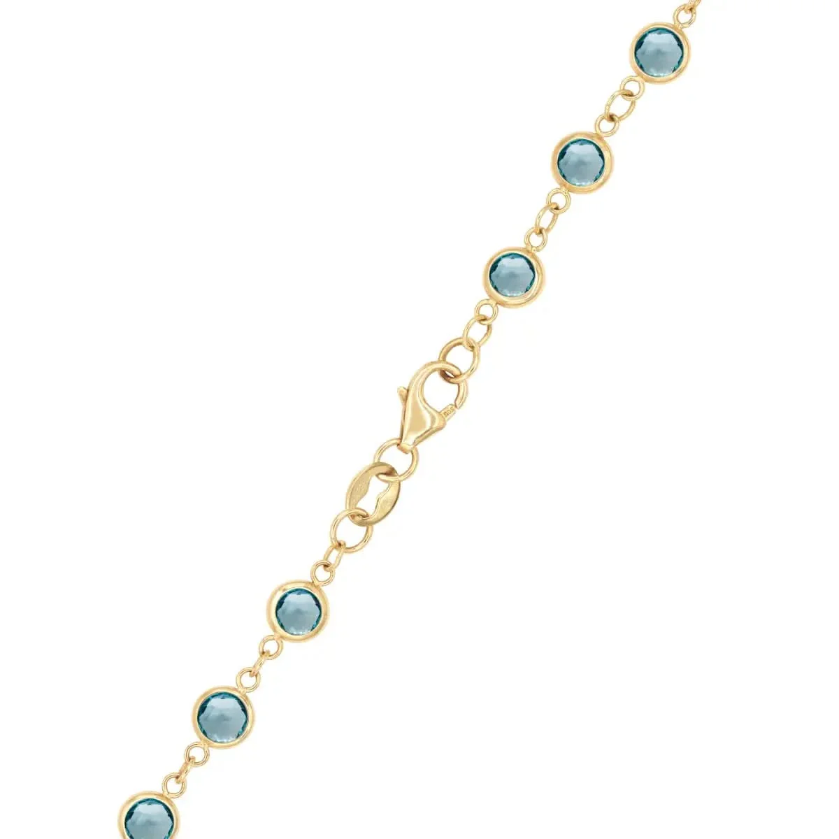 Newport Nantucket Blue Topaz Long Necklace in 14k Gold (December) - Image 4