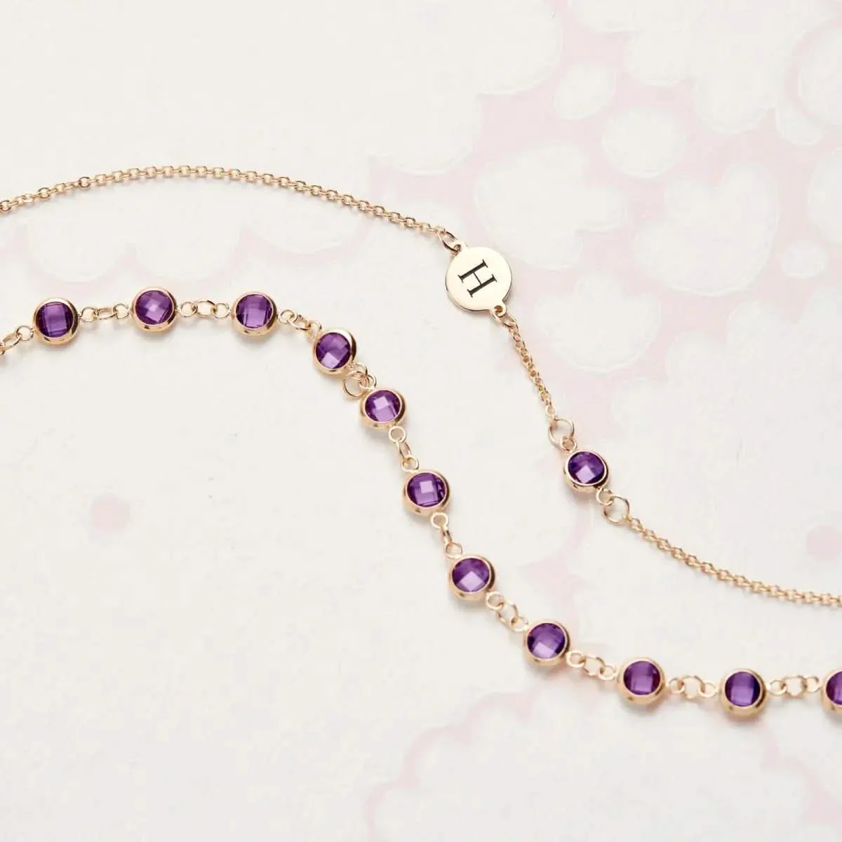 Newport Amethyst Necklace in 14k Gold (February) - Image 9