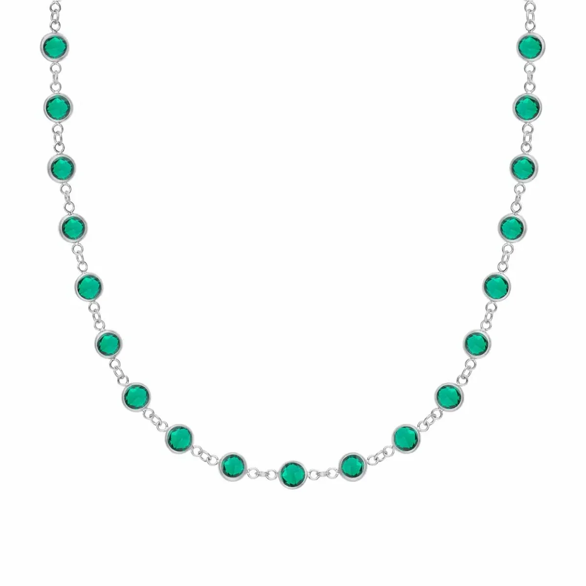 Newport Emerald Necklace in 14k Gold (May) - Image 4