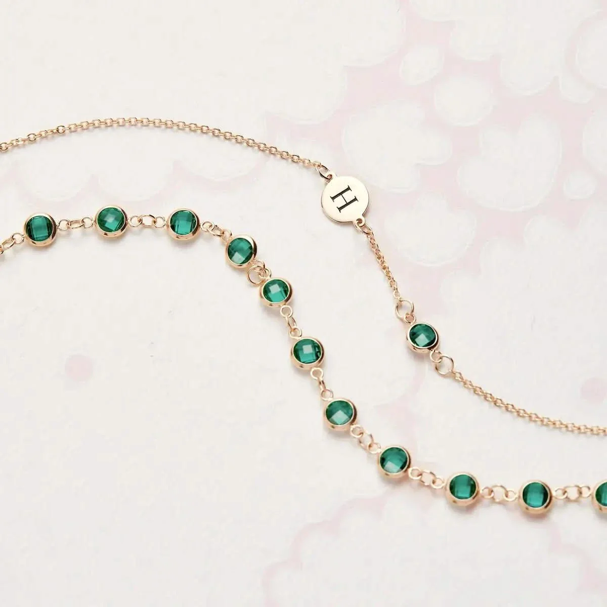 Newport Emerald Bracelet in 14k Gold (May) - Image 10