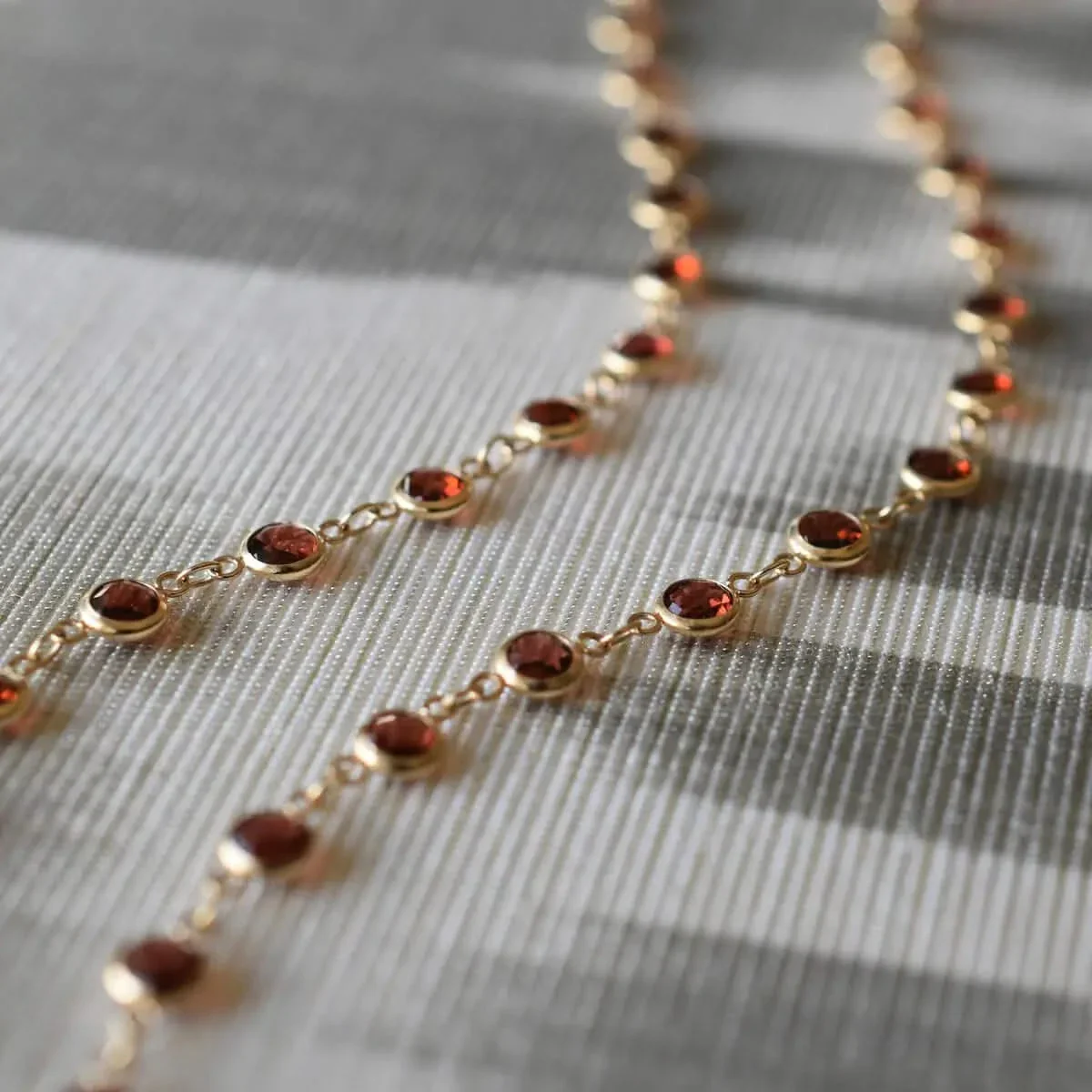 Newport Garnet Necklace in 14k Gold (January) - Image 8