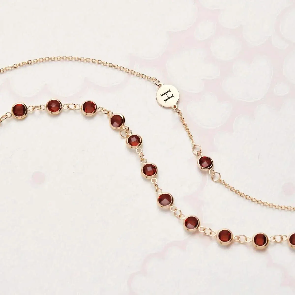 Newport Garnet Necklace in 14k Gold (January) - Image 9