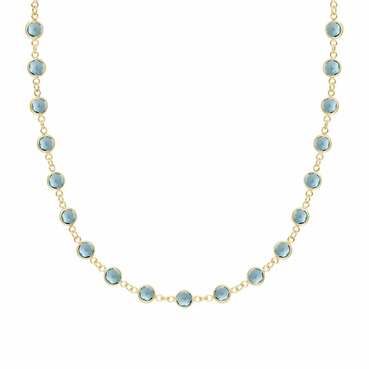Newport Nantucket Blue Topaz Necklace in 14k Gold (December)