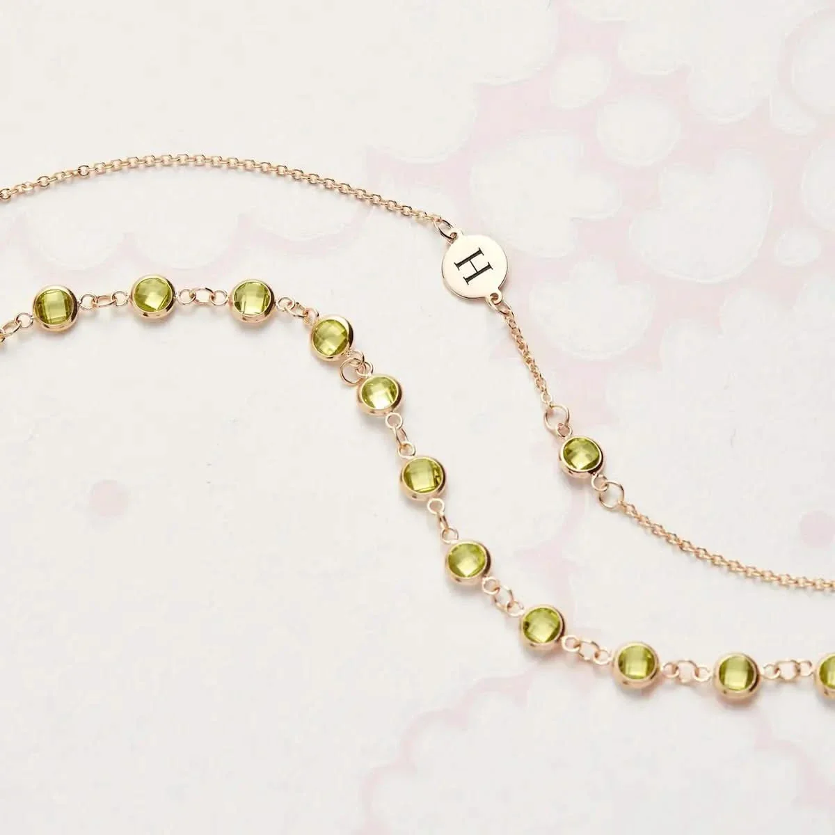 Newport Peridot Necklace in 14k Gold (August) - Image 9