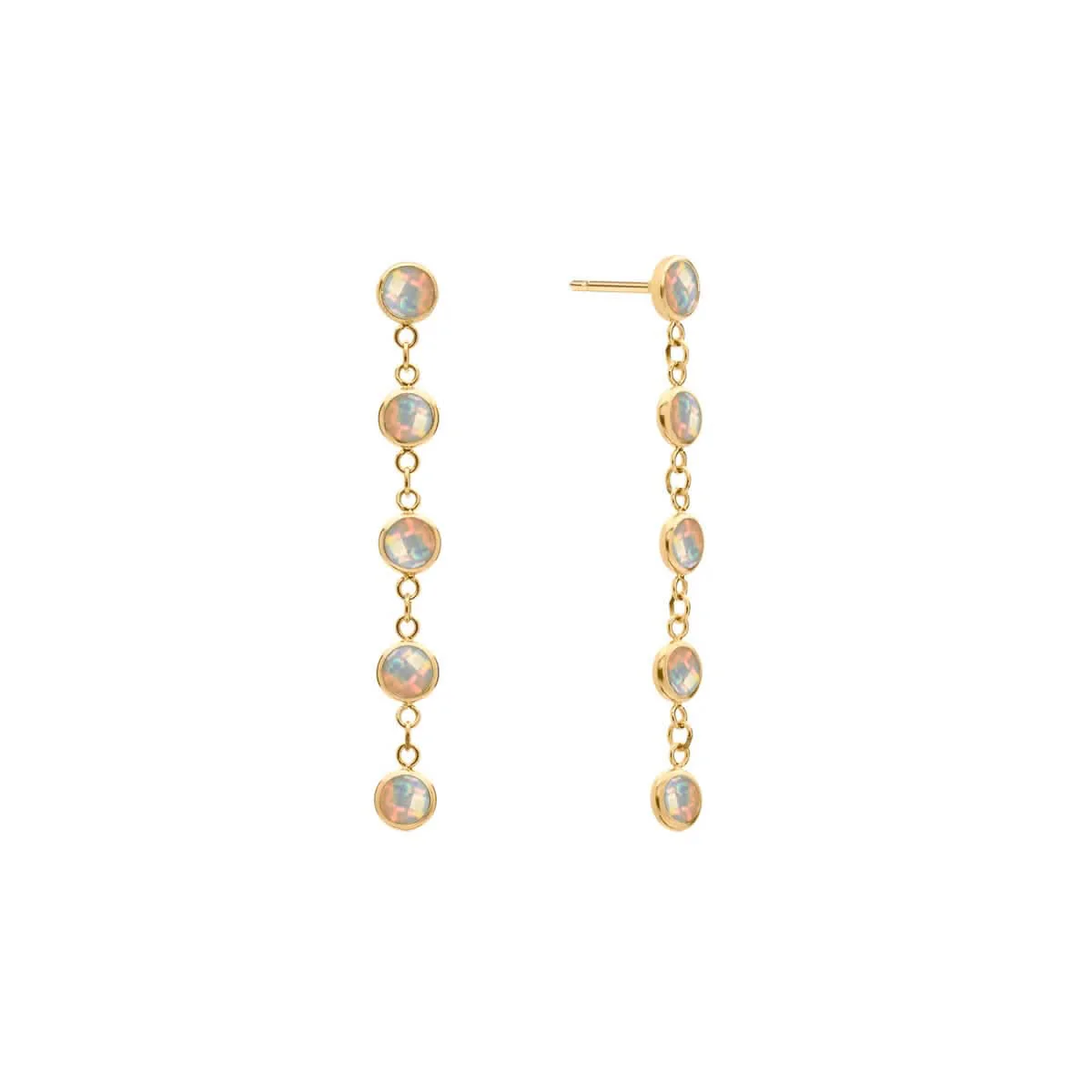 Newport Opal Earrings in 14k Gold (October)