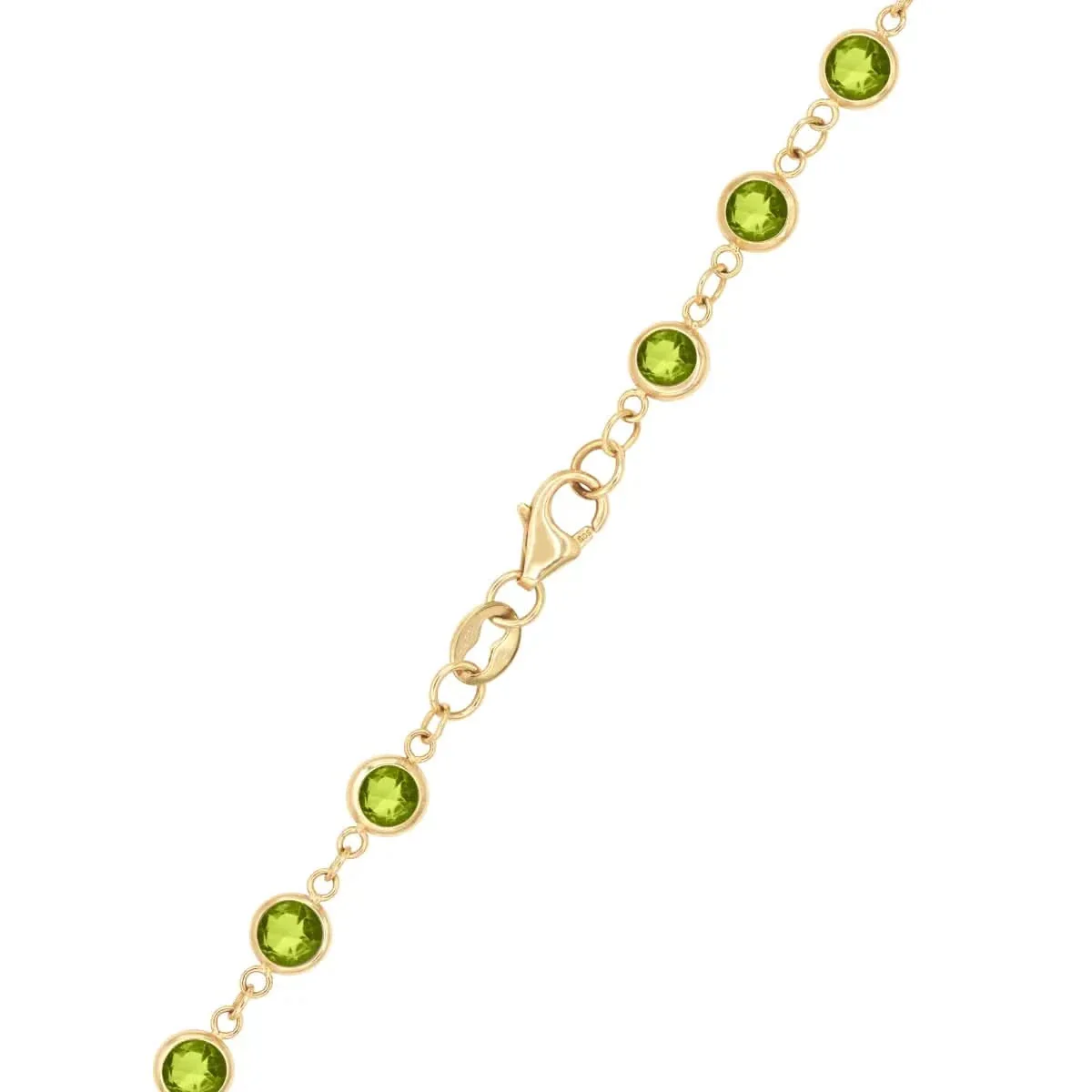 Newport Peridot Long Necklace in 14k Gold (August) - Image 4