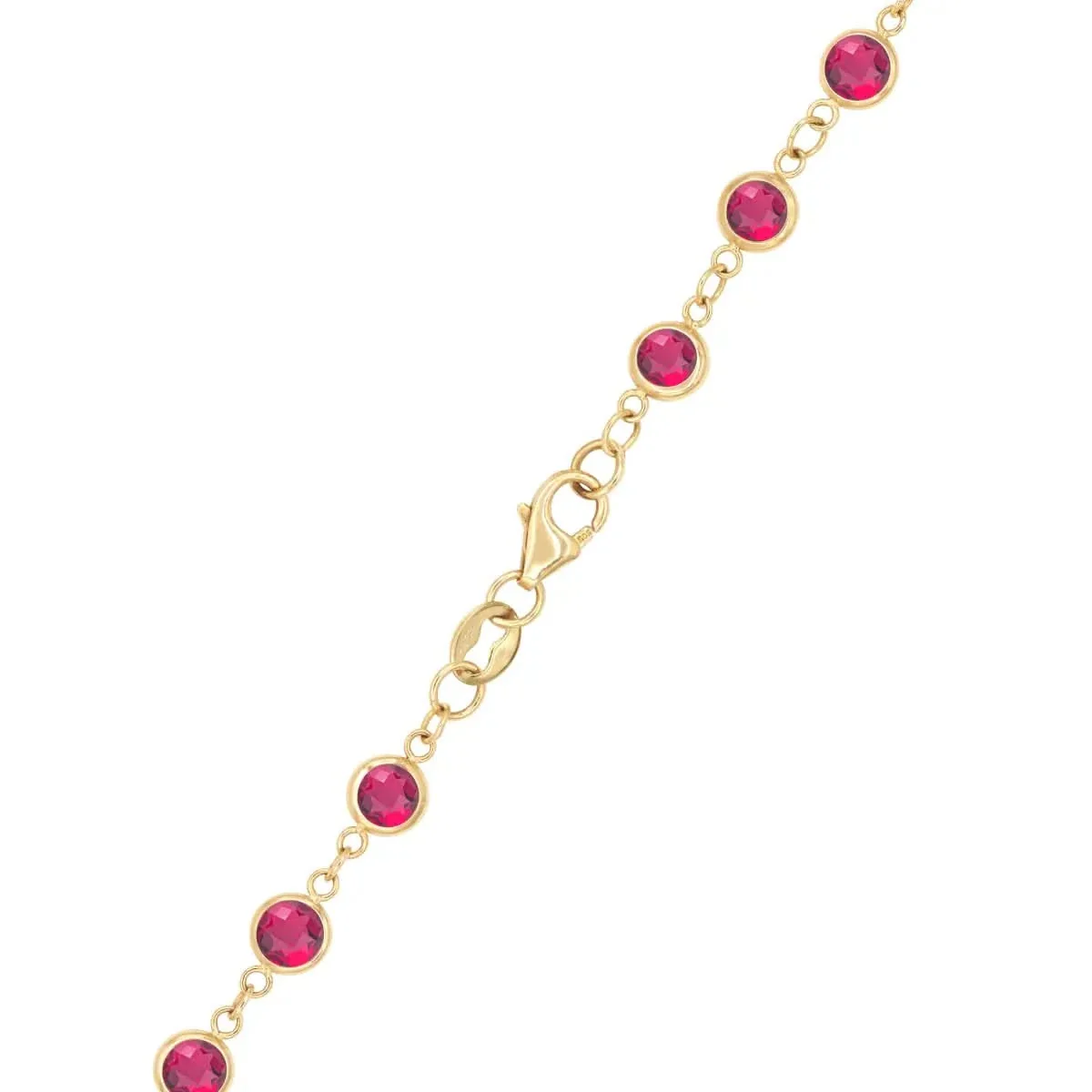 Newport Ruby Long Necklace in 14k Gold (July) - Image 5
