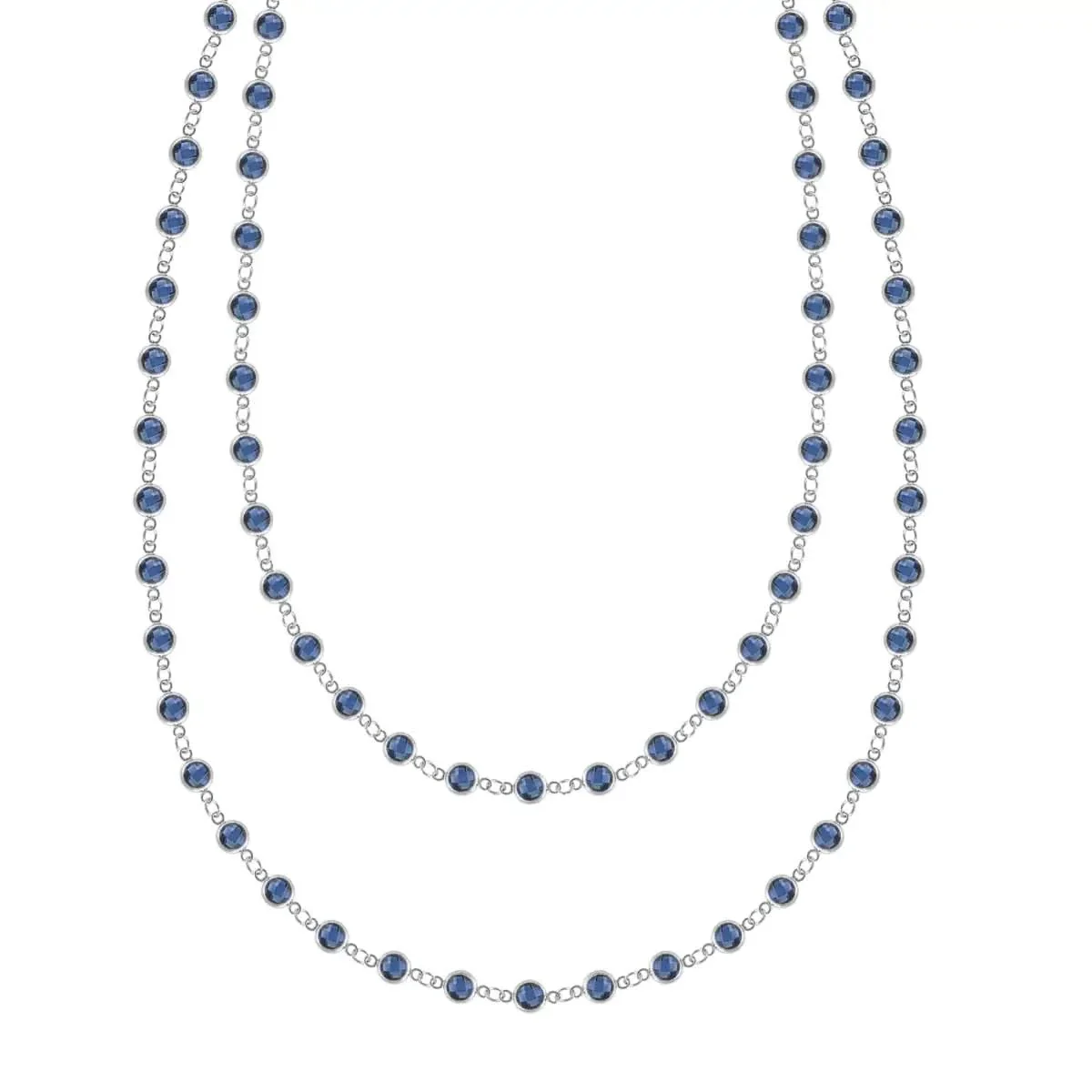 Newport Sapphire Long Necklace in 14k Gold (September) - Image 5