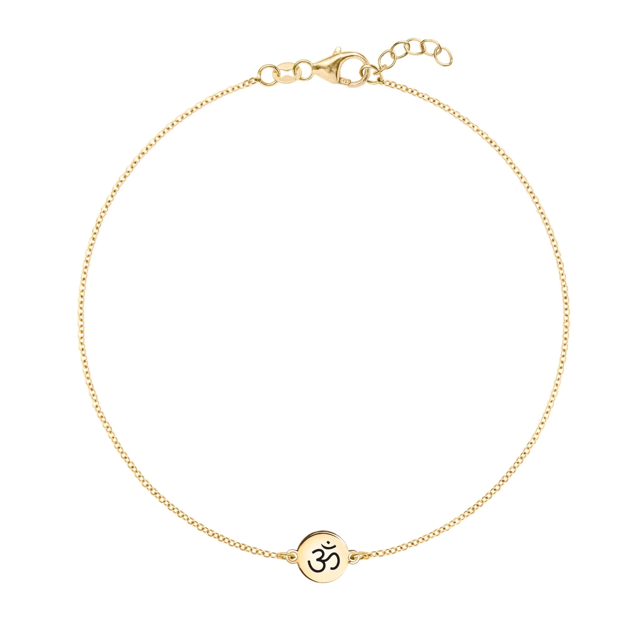 Ohm Disc Bracelet in 14k Gold
