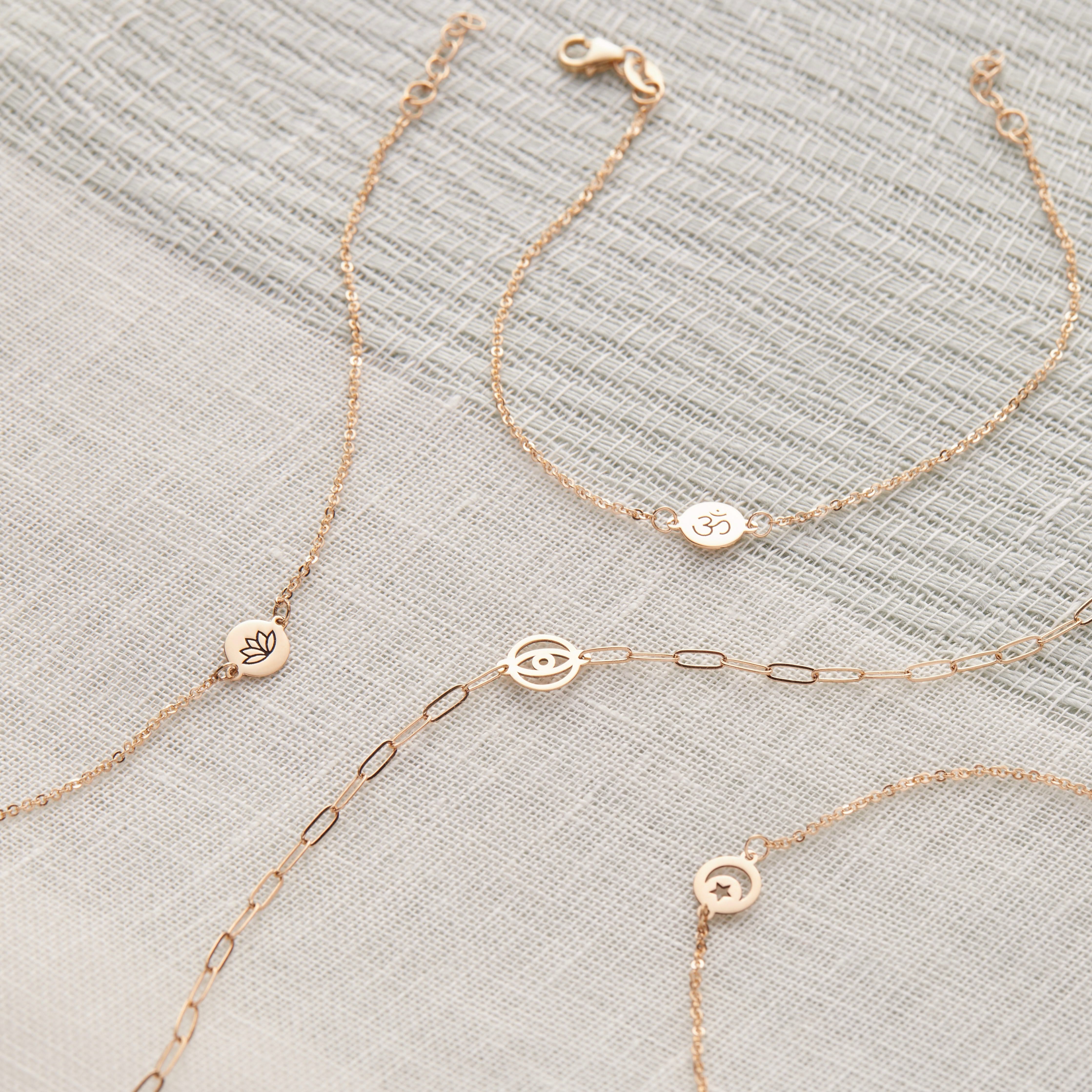 Ohm Disc Bracelet in 14k Gold - Image 6