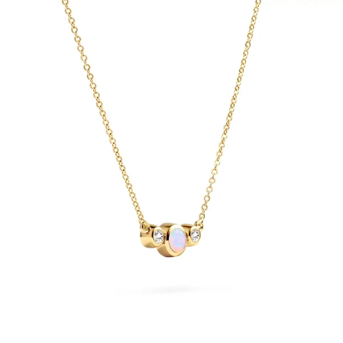 Barrington Opal Necklace with Diamond Side Stones (October) - Image 4