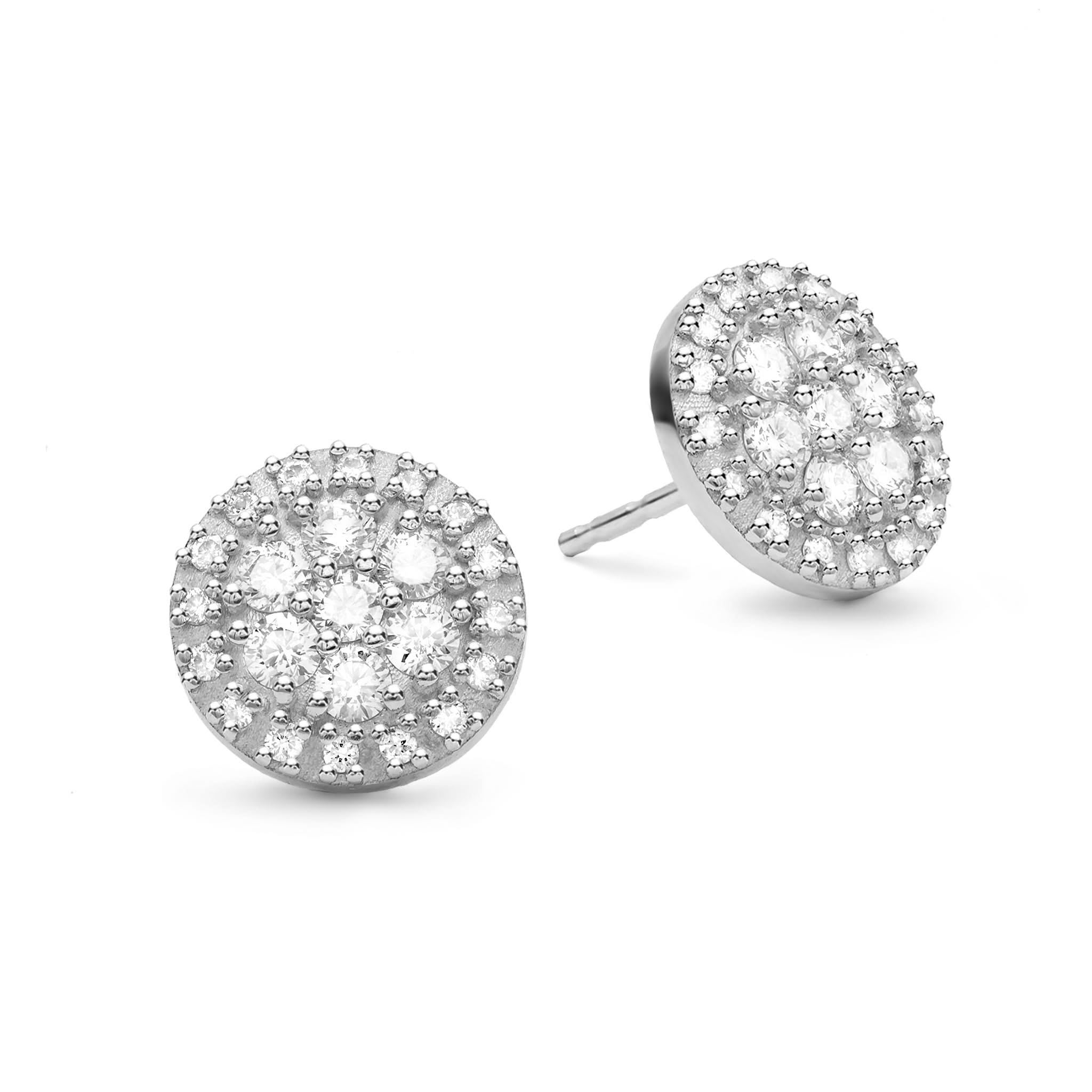 Palmer Diamond Stud Earrings in Solid 14k Gold - Image 5