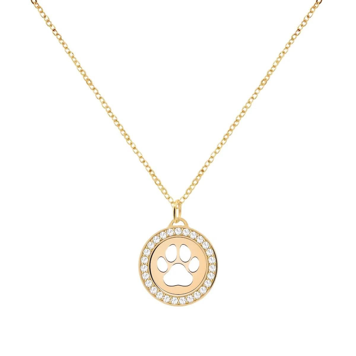 Paw & Diamond Pendant in 14k Gold (April) - Image 4