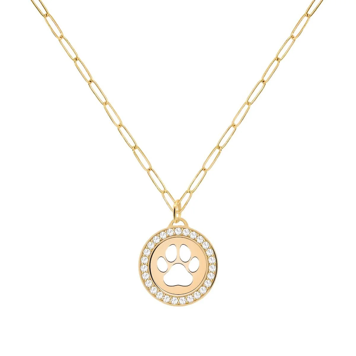 Paw & Diamond Pendant in 14k Gold (April) - Image 5