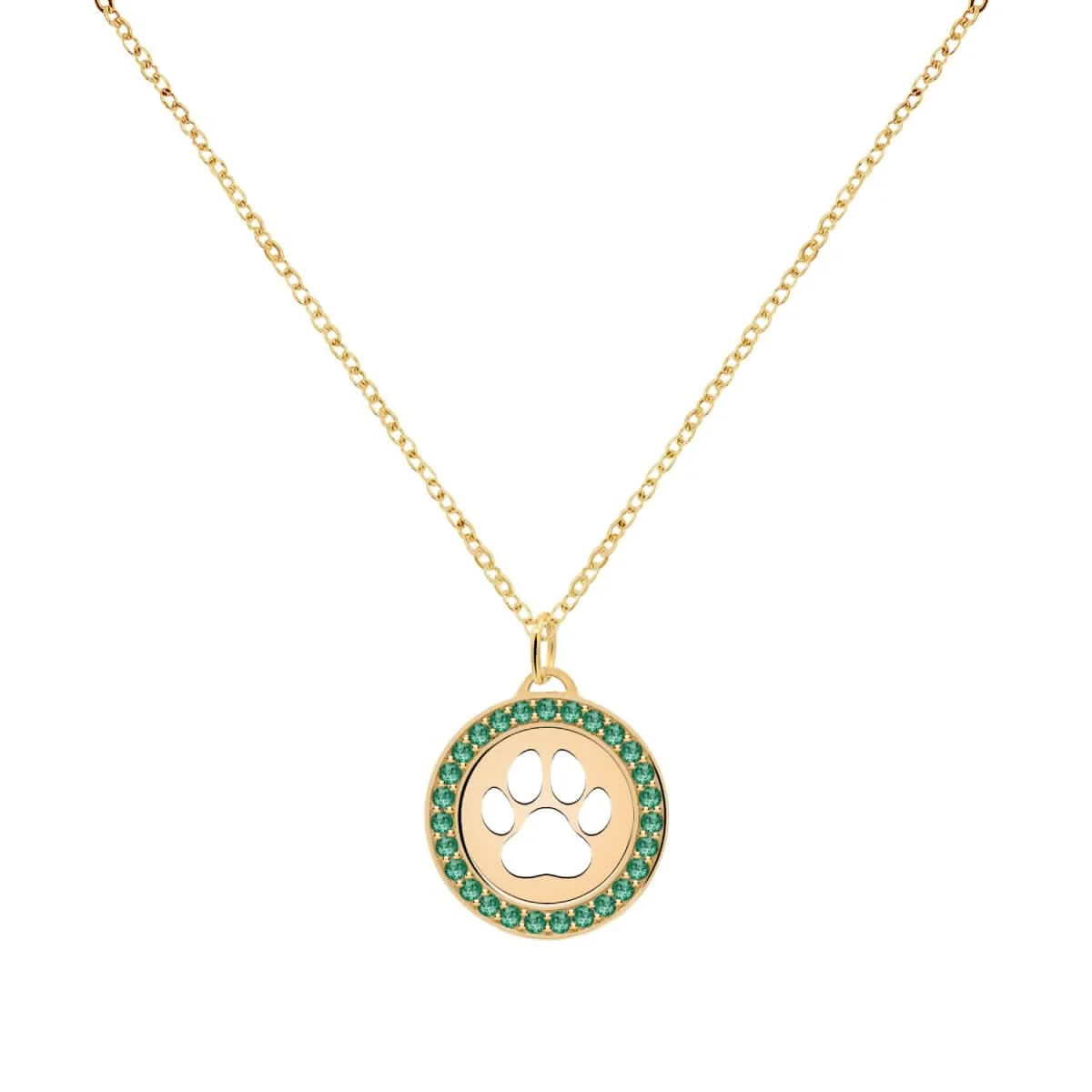 Paw & Emerald Pendant in 14k Gold (May) - Image 4