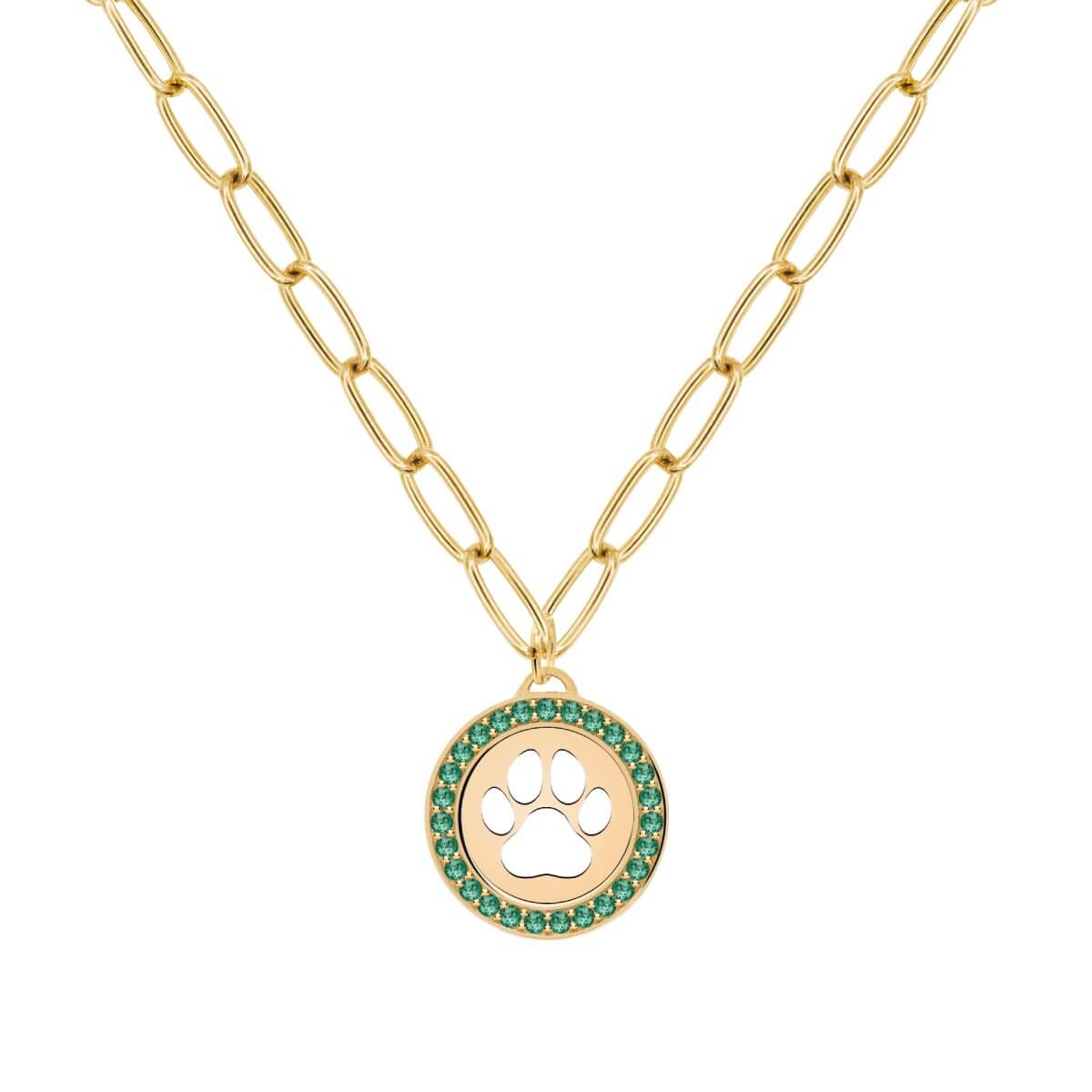 Paw & Emerald Pendant in 14k Gold (May) - Image 7