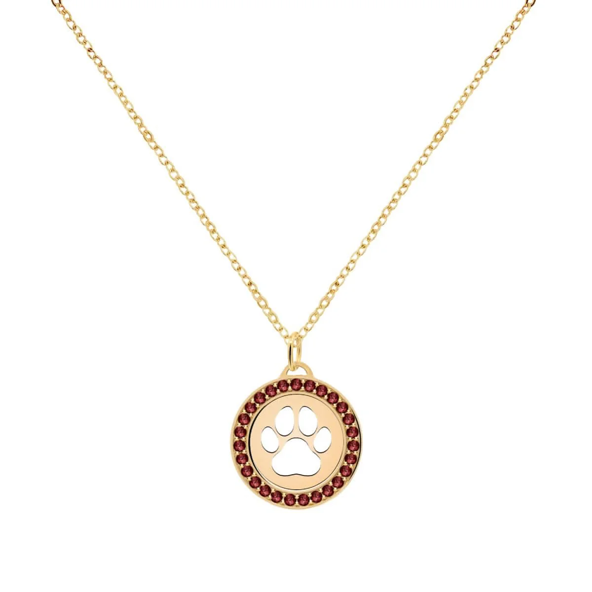 Paw & Birthstone Pendant in 14k Gold - Image 4