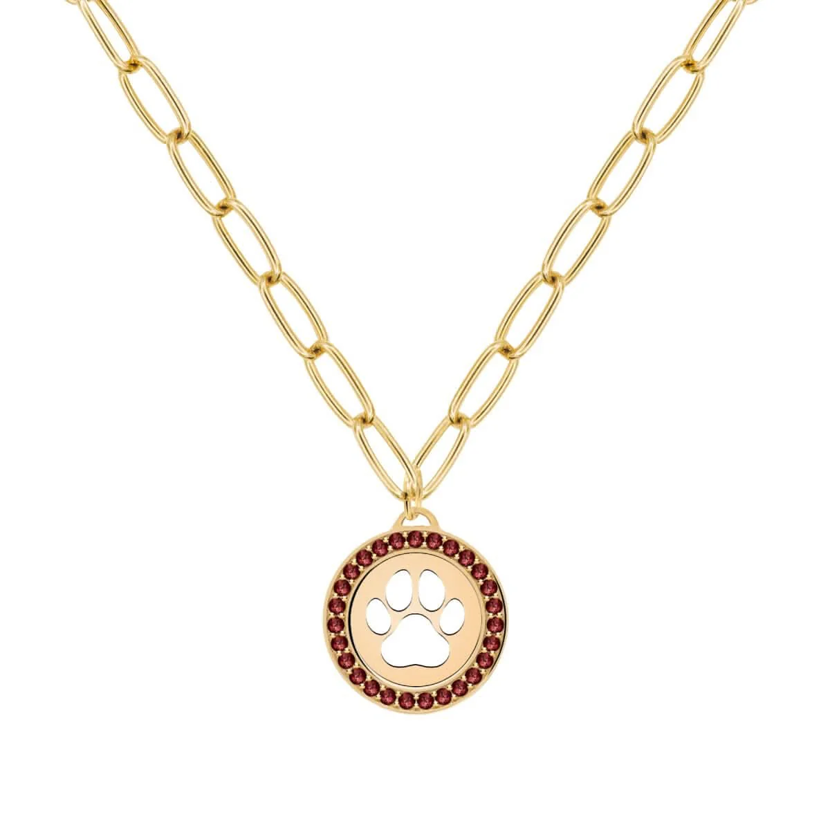 Paw & Garnet Pendant in 14k Gold (January) - Image 7