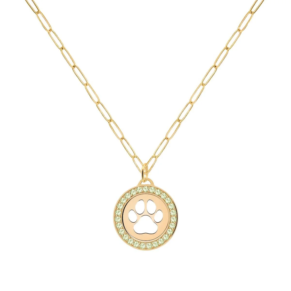 Paw & Peridot Pendant in 14k Gold (August) - Image 5