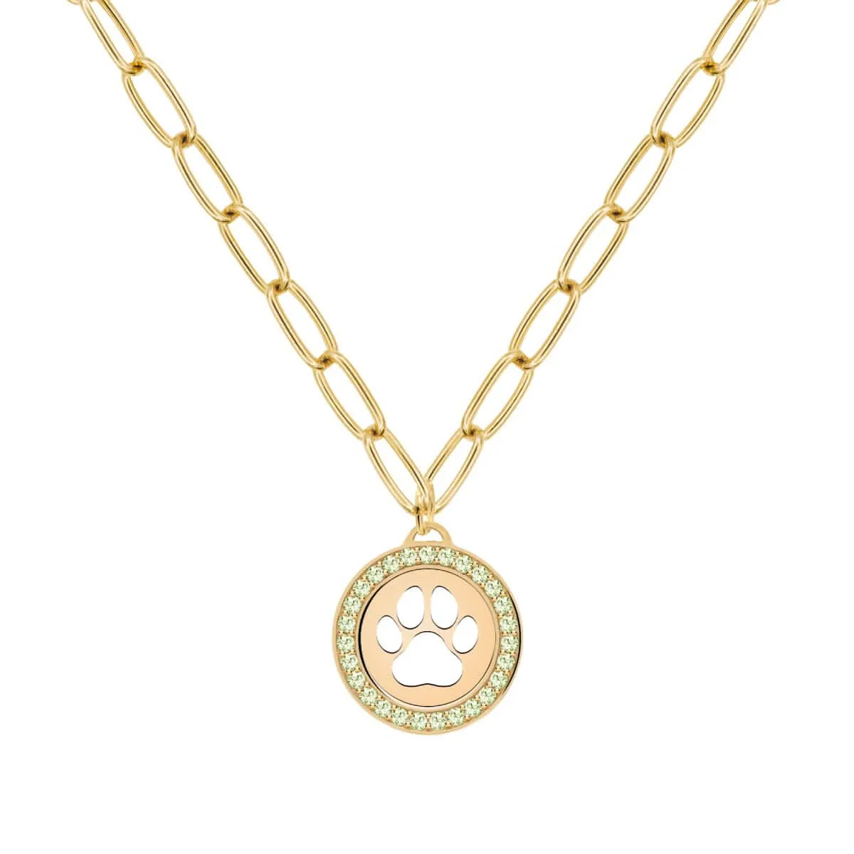 Paw & Peridot Pendant in 14k Gold (August) - Image 7