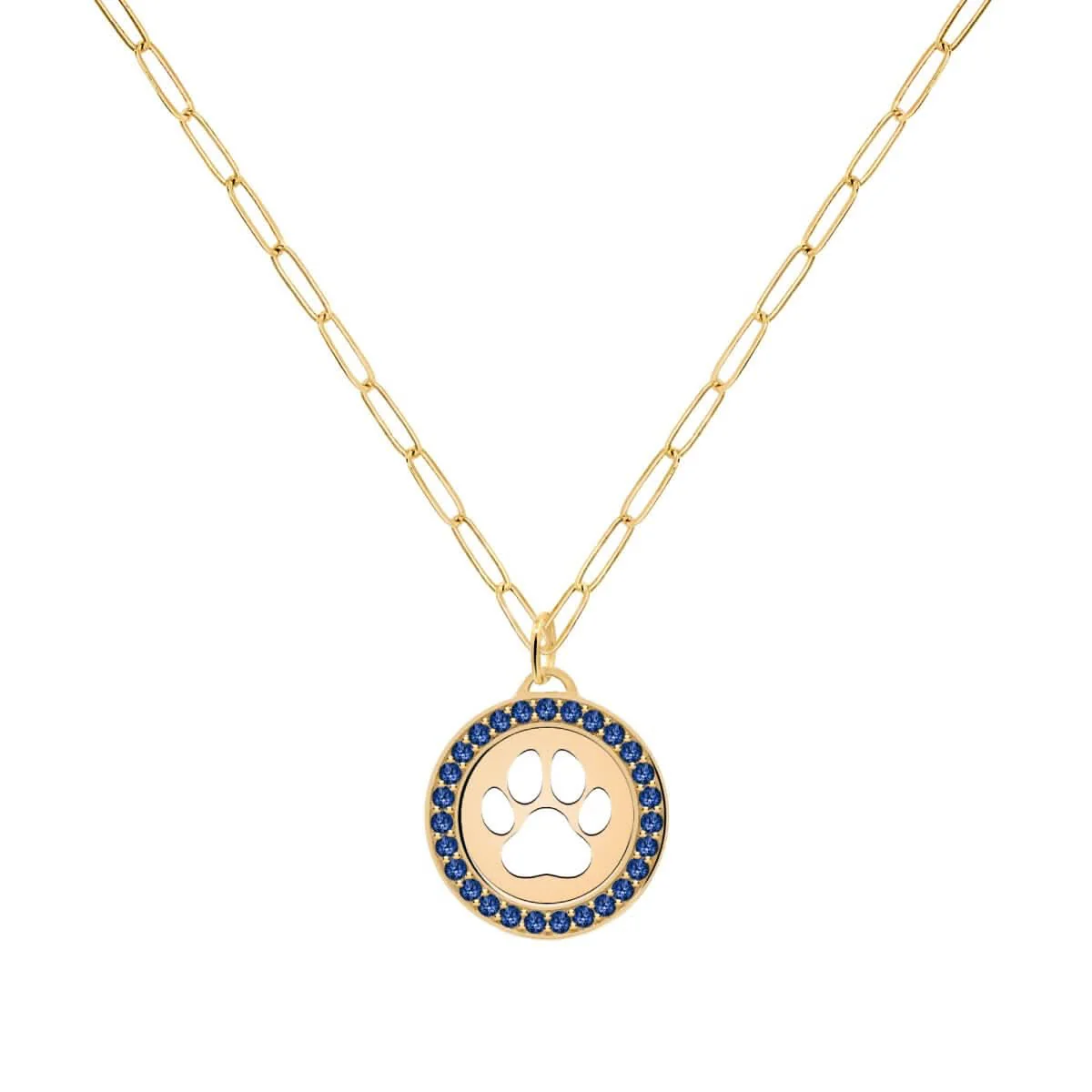 Paw & Birthstone Pendant in 14k Gold - Image 7