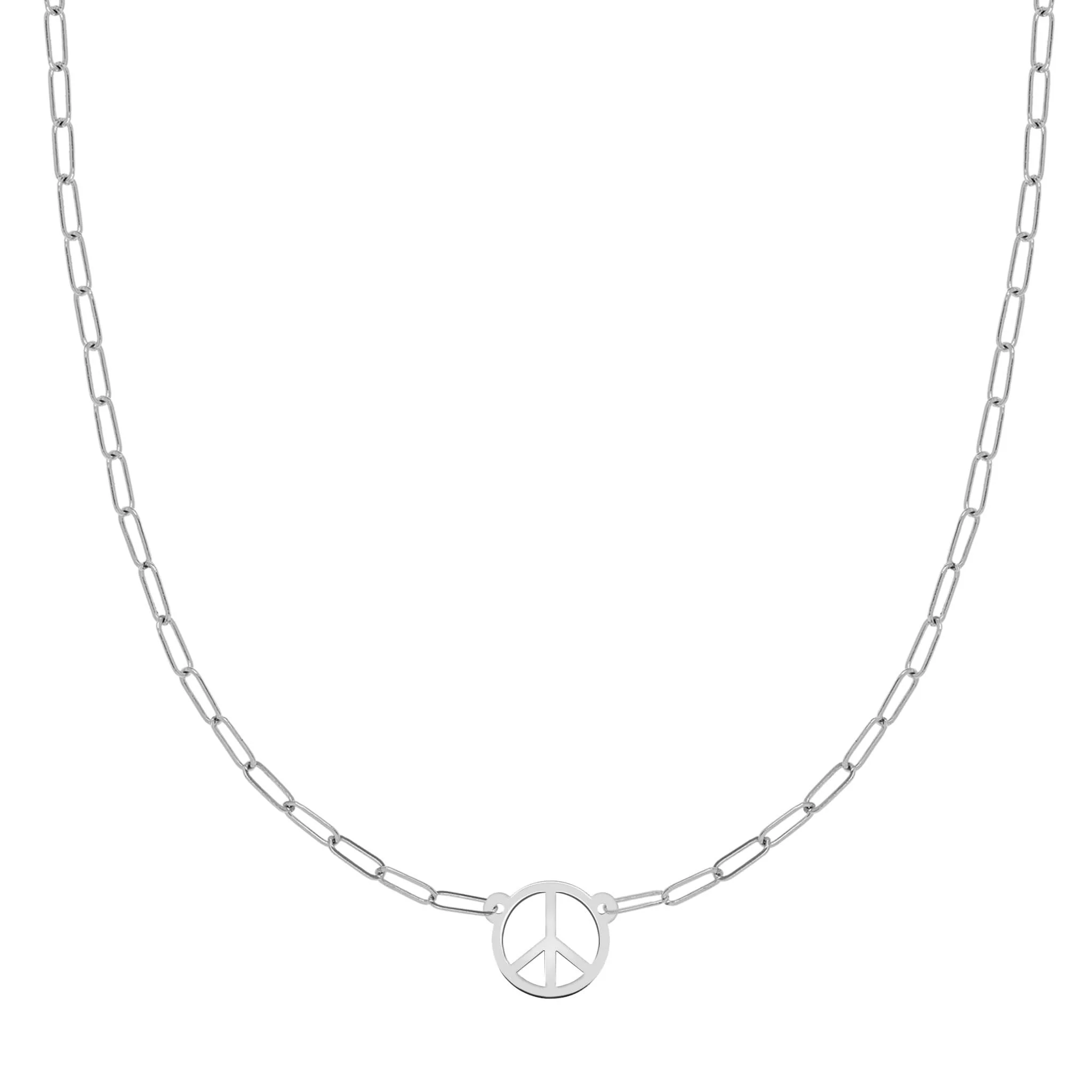 Small Peace Sign Adelaide Mini Necklace in 14k Gold - Image 5