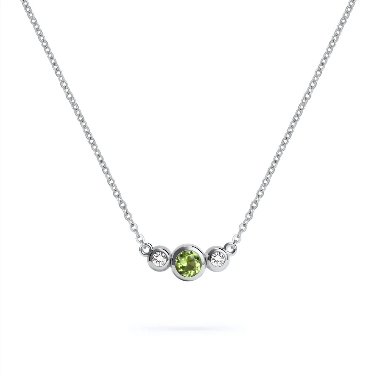 Barrington Peridot Necklace with Diamond Side Stones (August) - Image 7