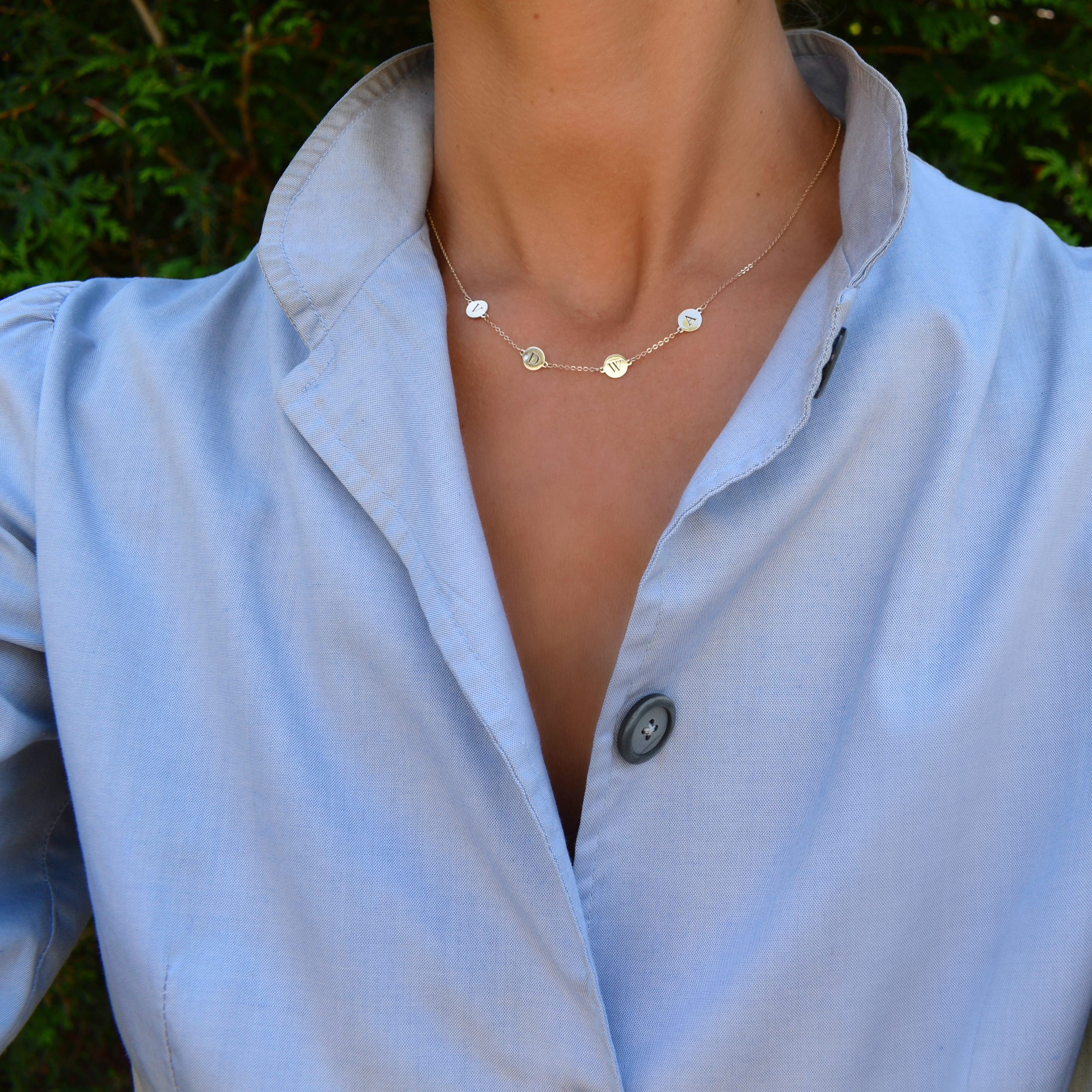 4 Letter Necklace in 14k Gold (Double Spacing) - Image 2