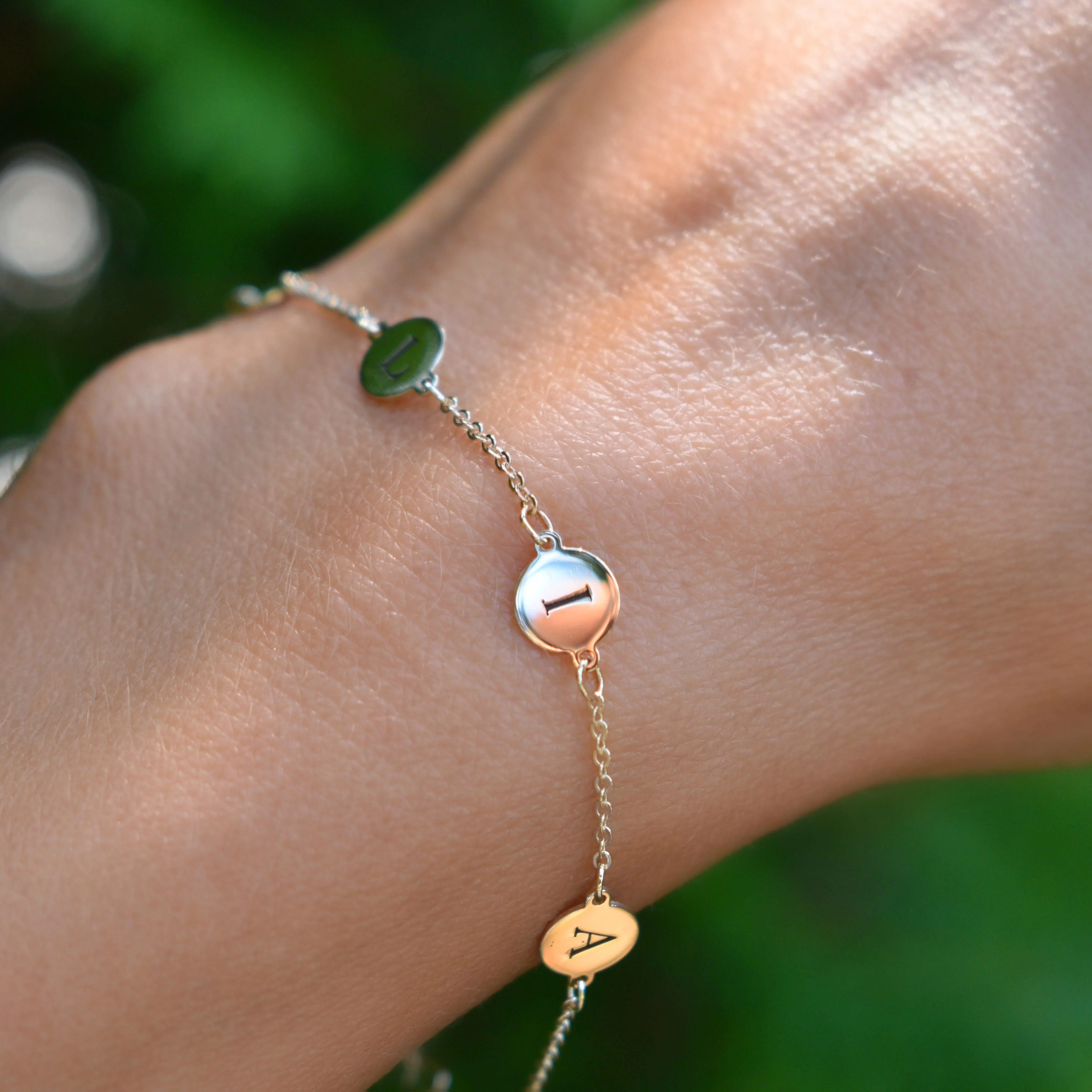 5 Letter Bracelet in 14k Gold - Image 3