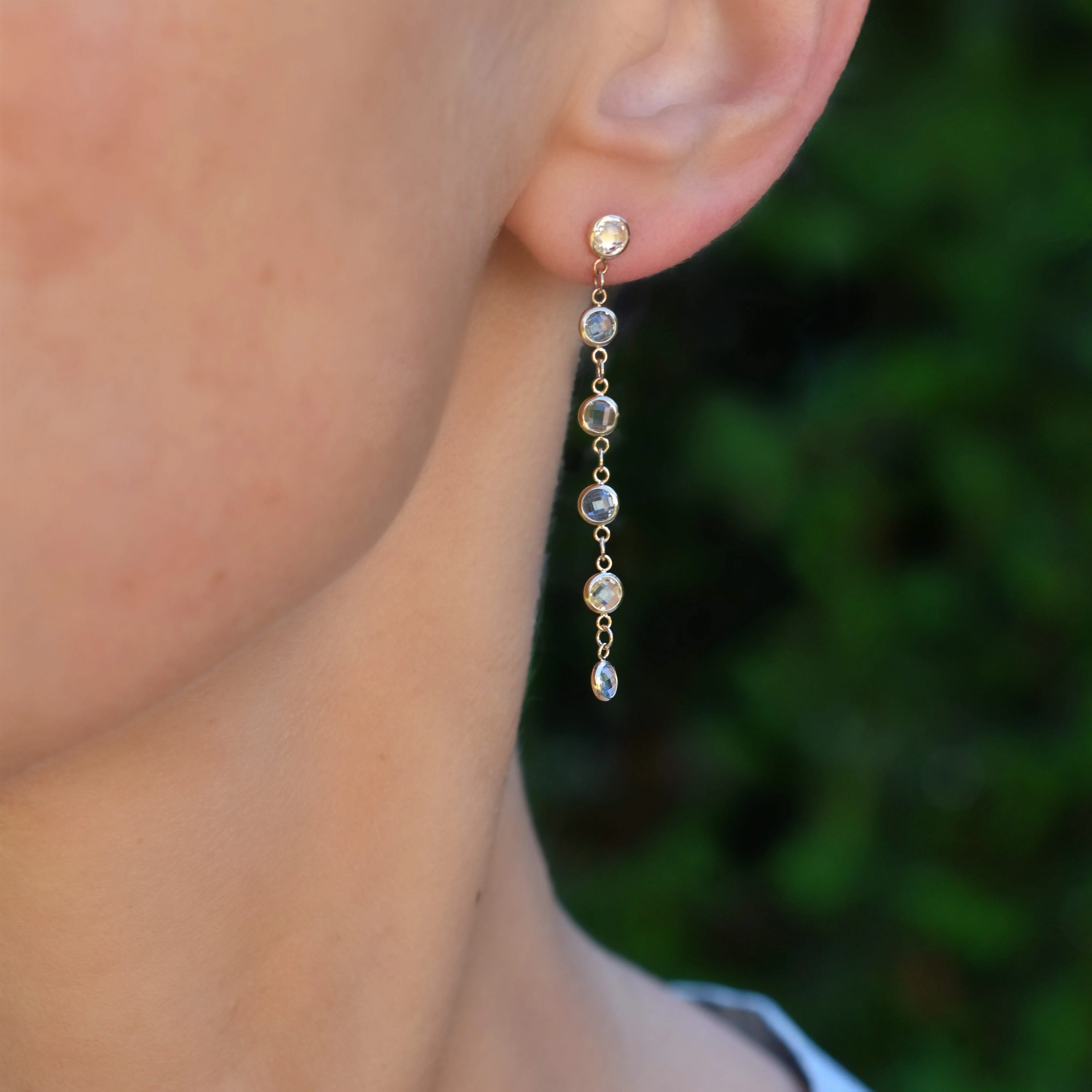 Petite 6 Birthstone Earrings in 14k Gold - Image 2