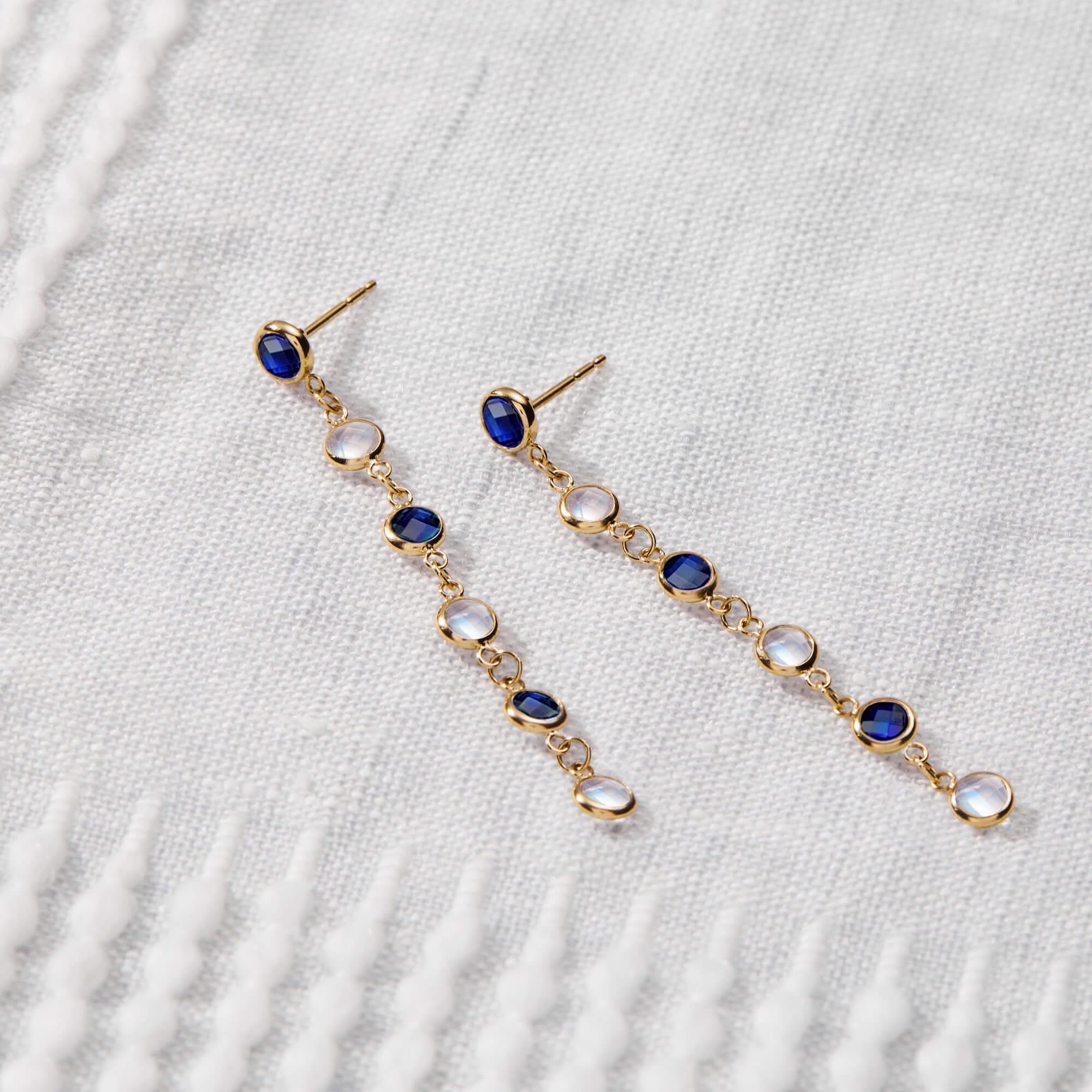 Petite 6 Birthstone Earrings in 14k Gold - Image 3