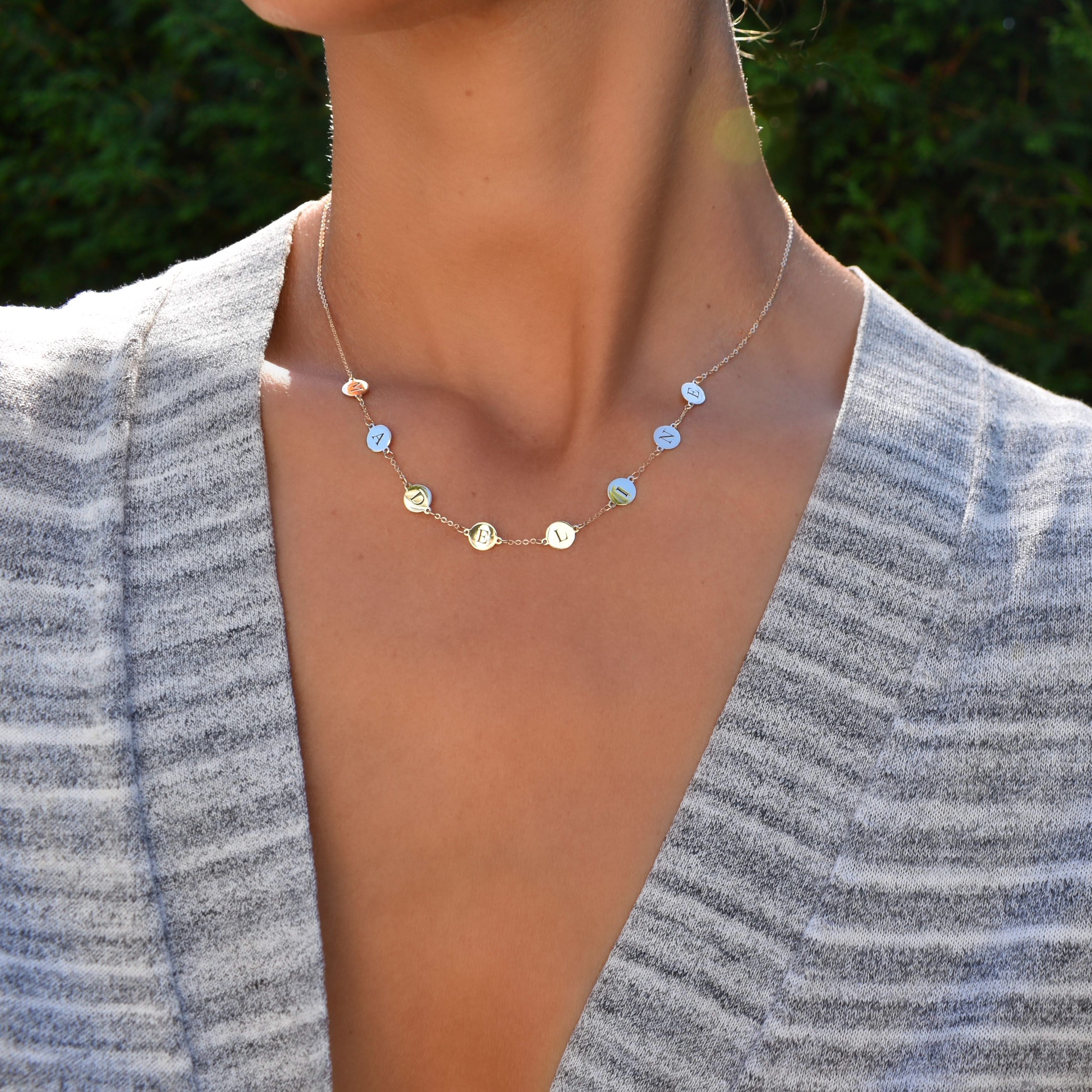 8 Letter Necklace in 14k Gold (Single Spacing) - Image 2