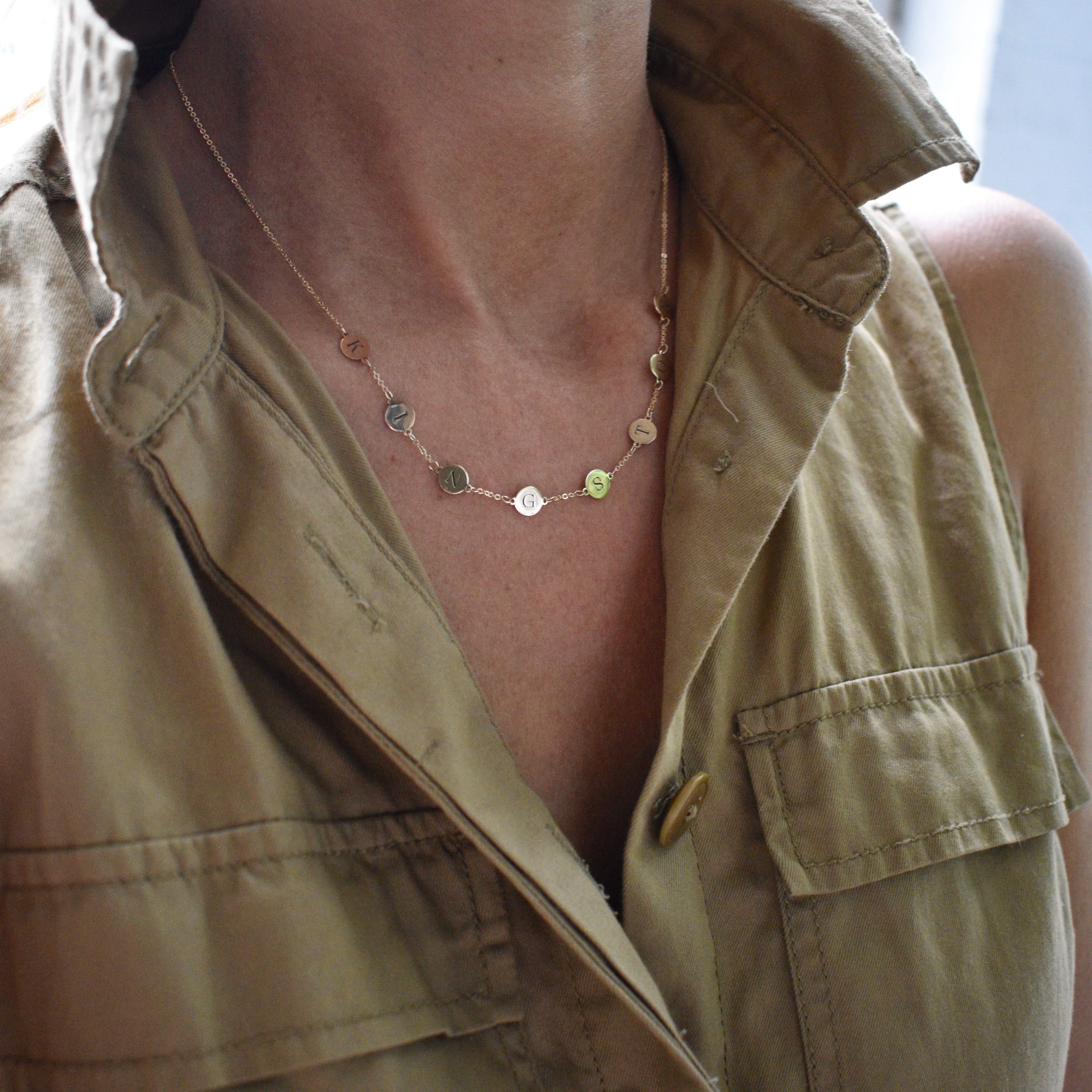 9 Letter Necklace in 14k Gold (Single Spacing) - Image 2